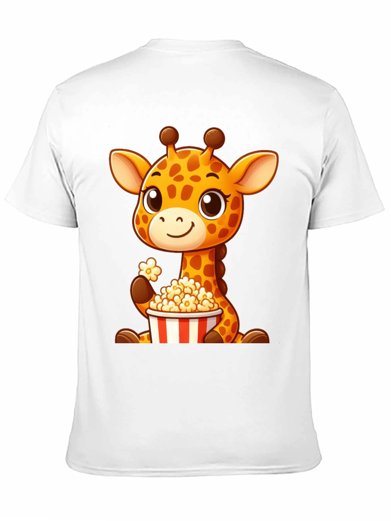 Black Giraffe Popcorn T-Shirt: Cute Cartoon Animal Tee view 11