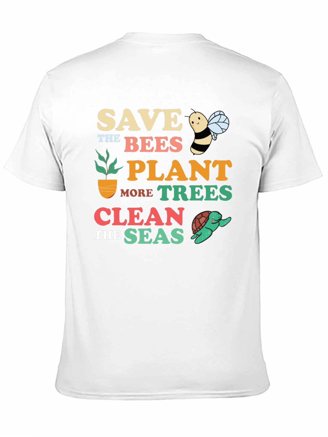 Black Save the Bees Graphic T-Shirt - Earth Day Apparel view 11