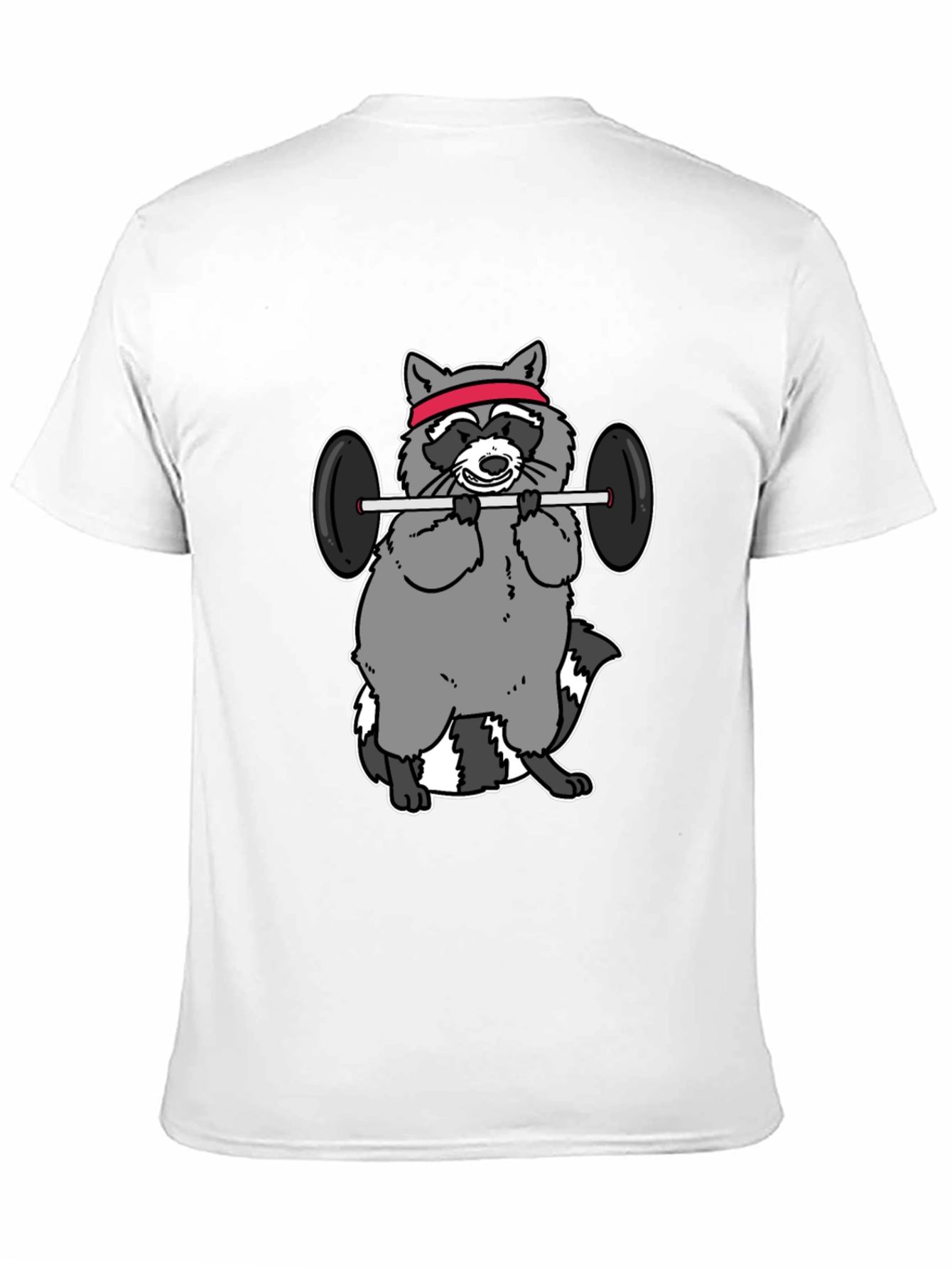 Black Raccoon Lifting Weights Funny Graphic T-Shirt view 11