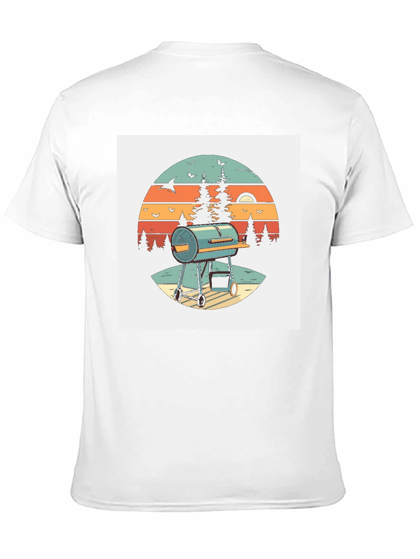 Black Retro BBQ Grill T-Shirt view 11