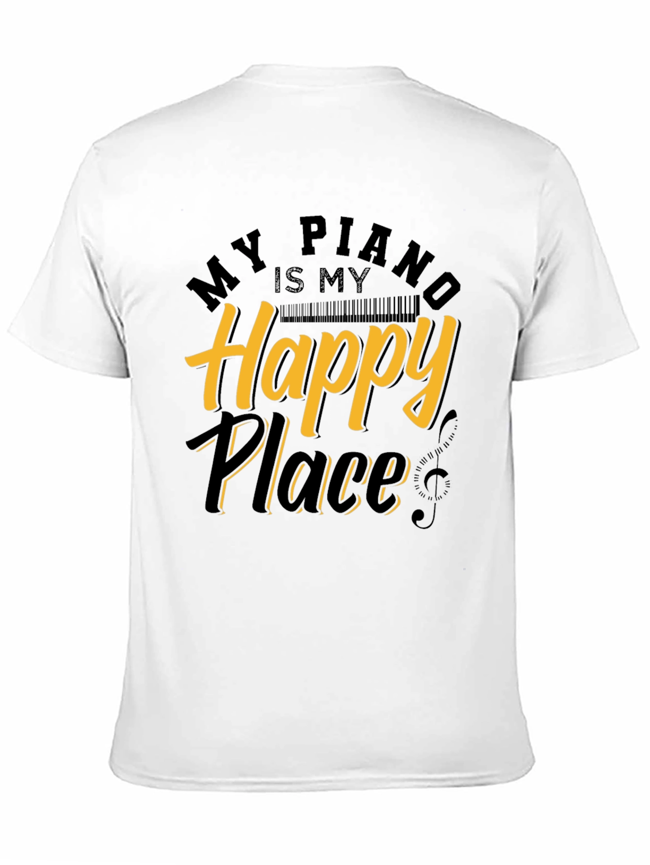 Black My Piano is My Happy Place Graphic Tee view 11