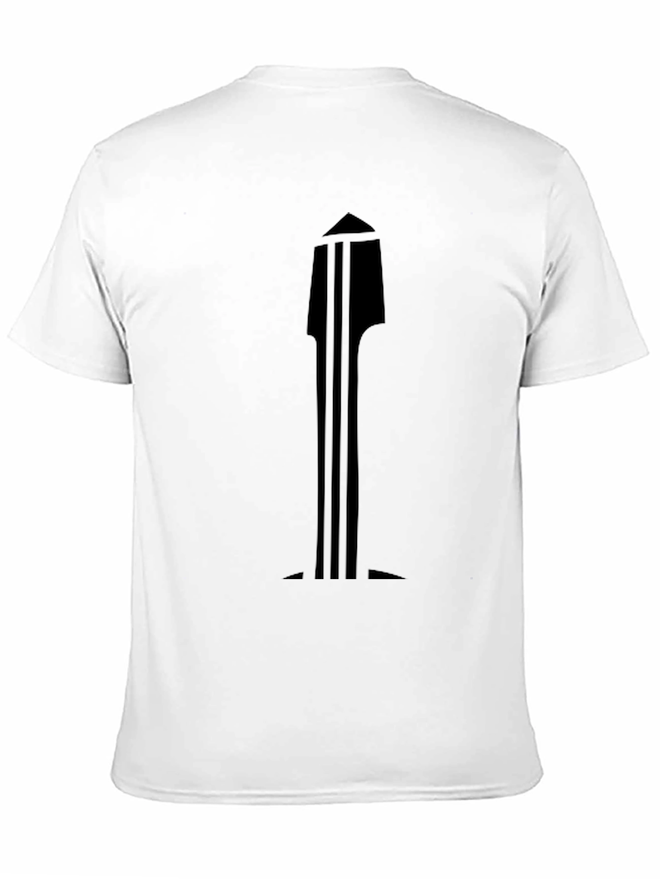 Black Minimalist Black Guitar Neck Graphic T-Shirt view 11