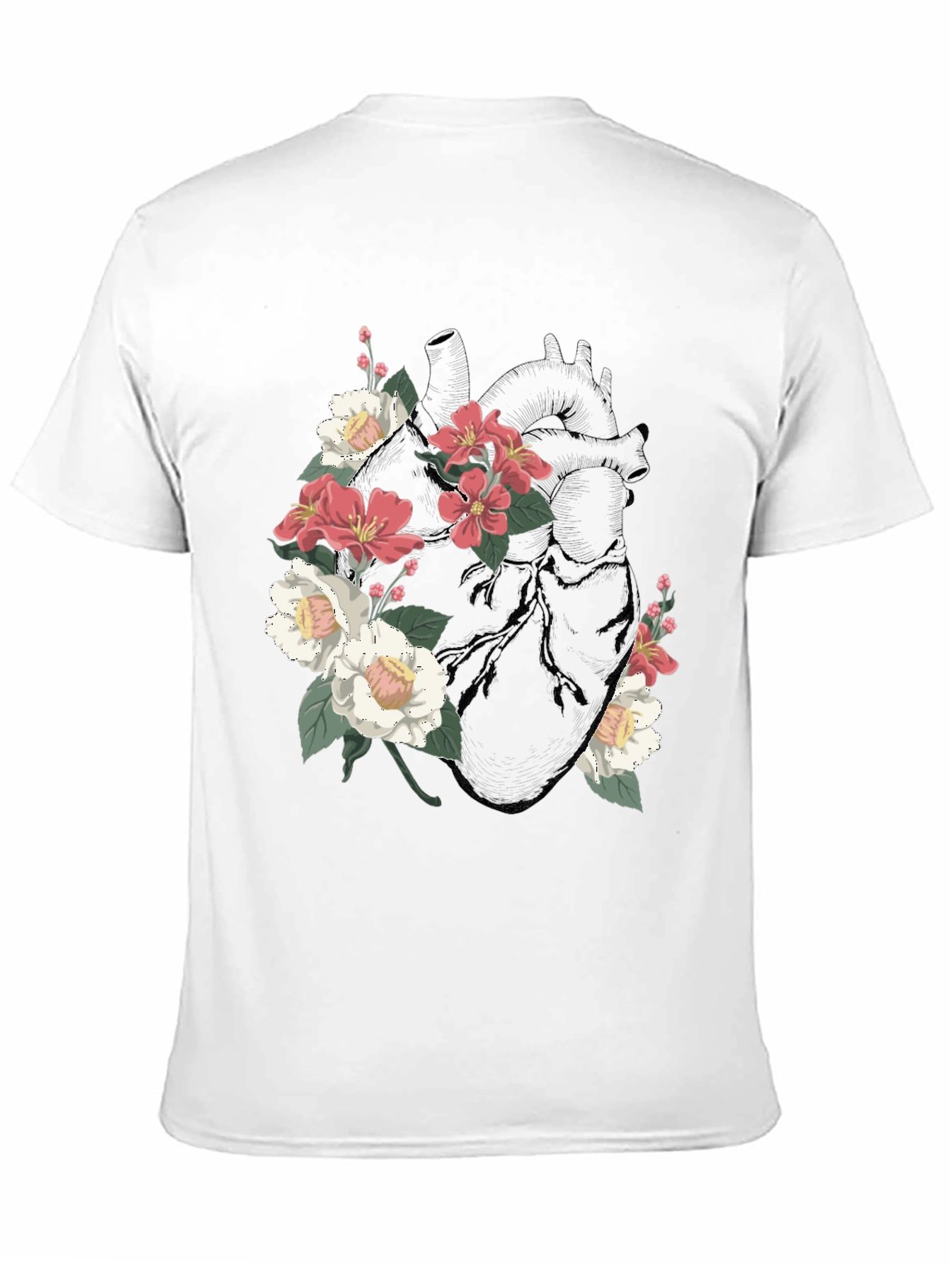 Black Floral Heart Graphic T-Shirt - Black view 11