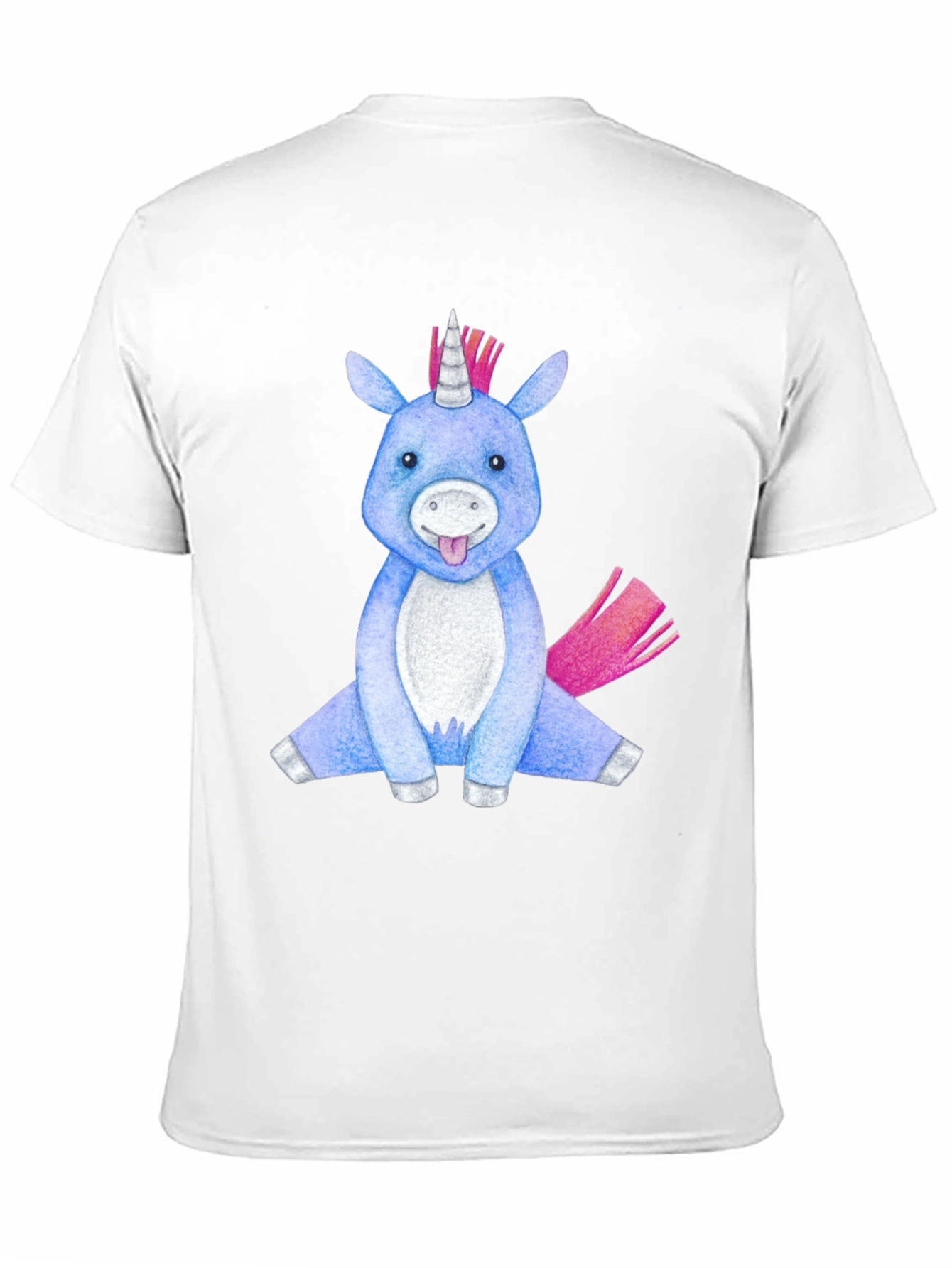 Black Cute Unicorn Graphic Tee - Black Cotton Blend view 11