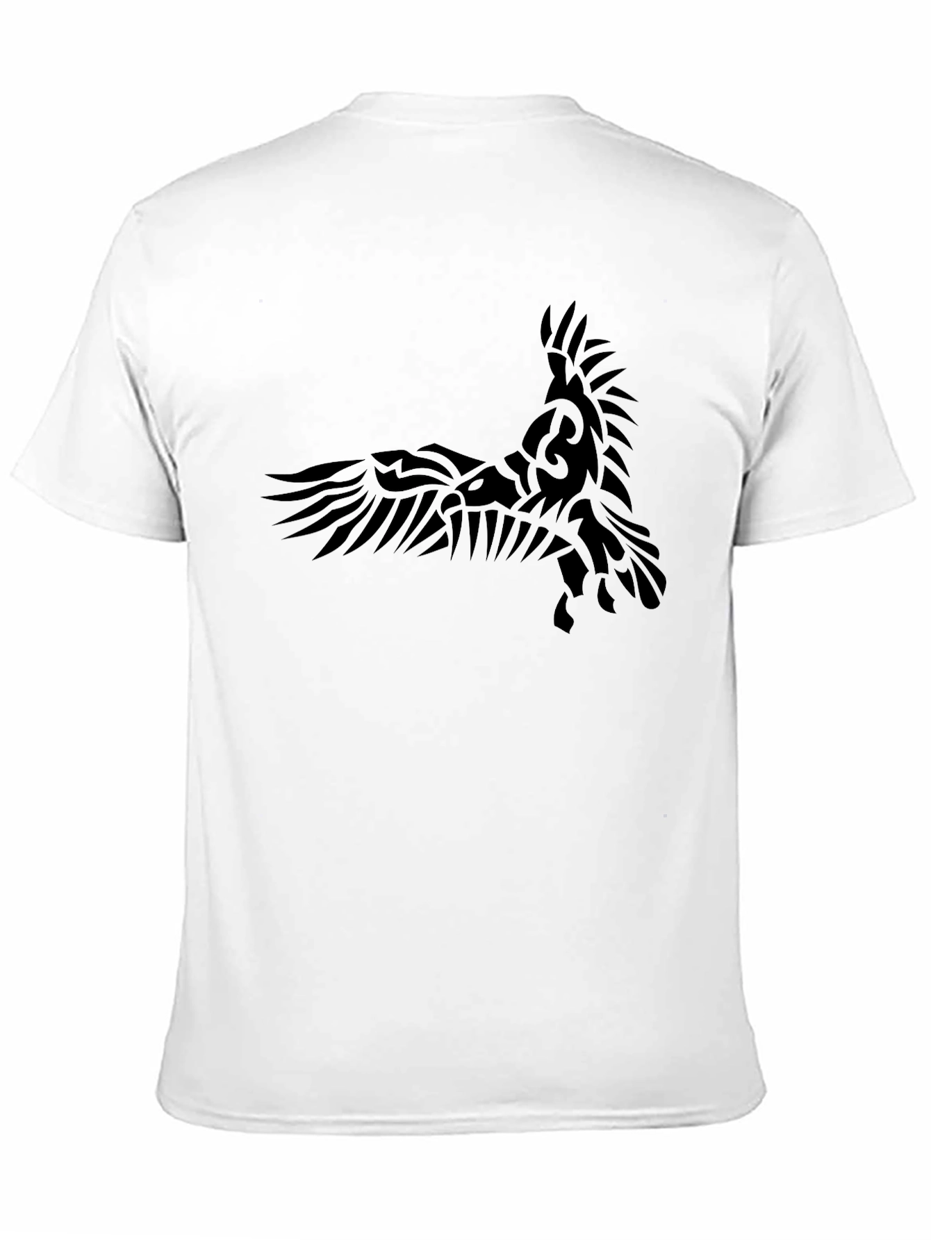 Black Tribal Raven Graphic Black T-Shirt view 11