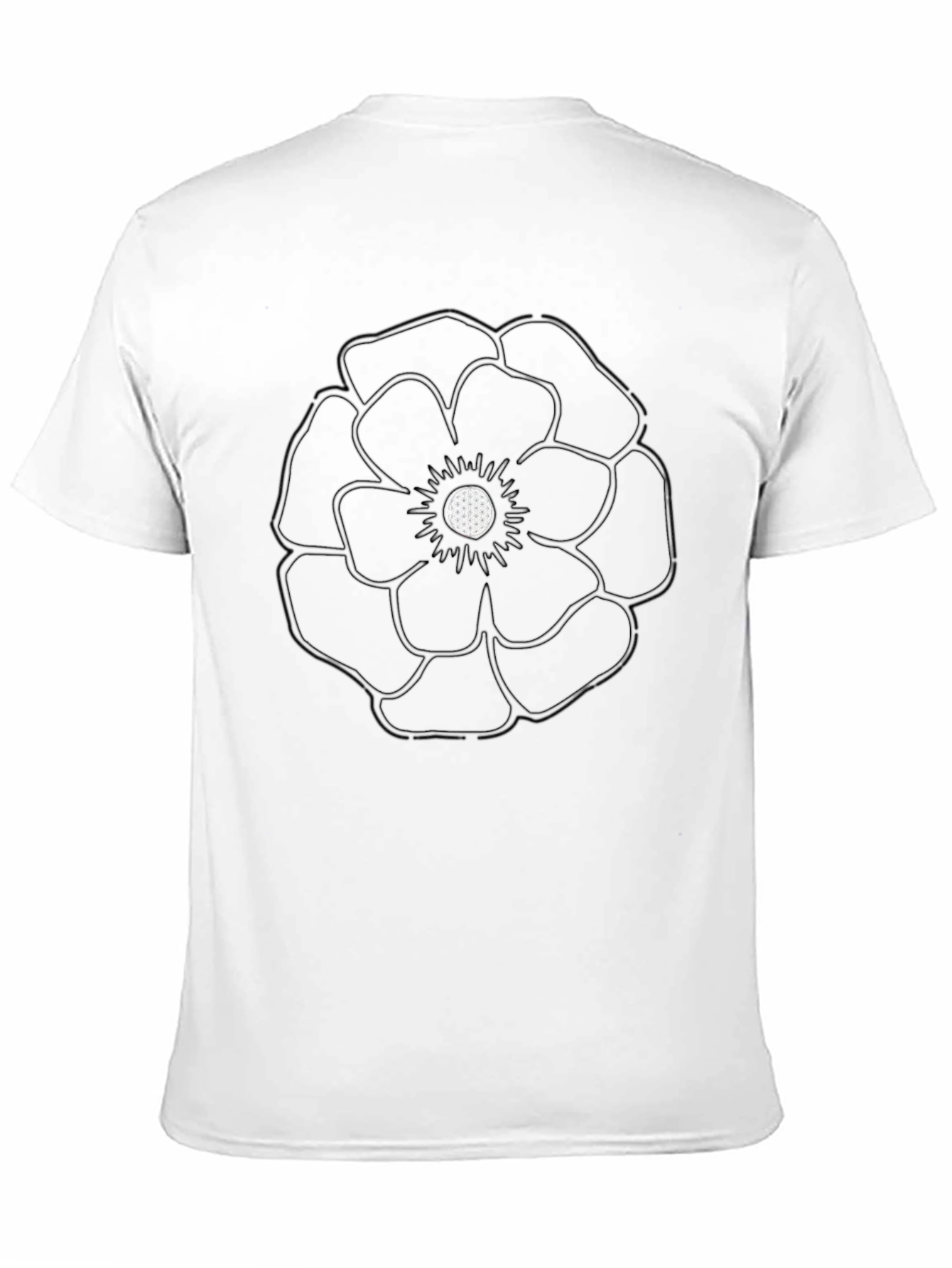 Floral Outline Graphic Tee - Modern Minimalist Design - 11