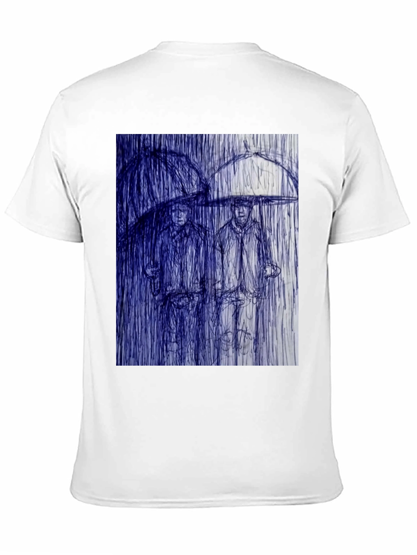 Black Rainy Day Sketch Graphic Tee view 11