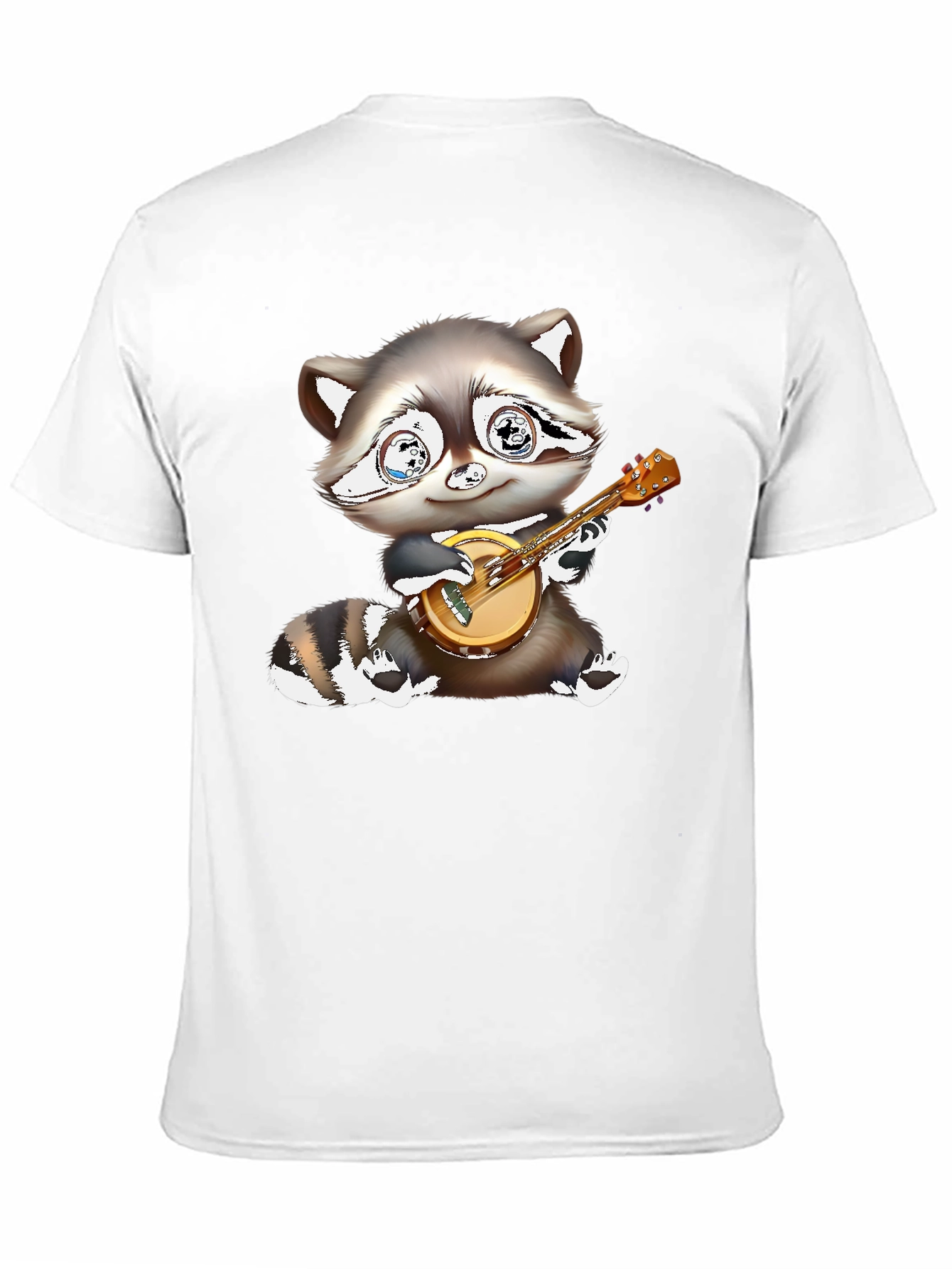 Black Raccoon Banjo Player Graphic Tee - Black Cotton Blend view 11