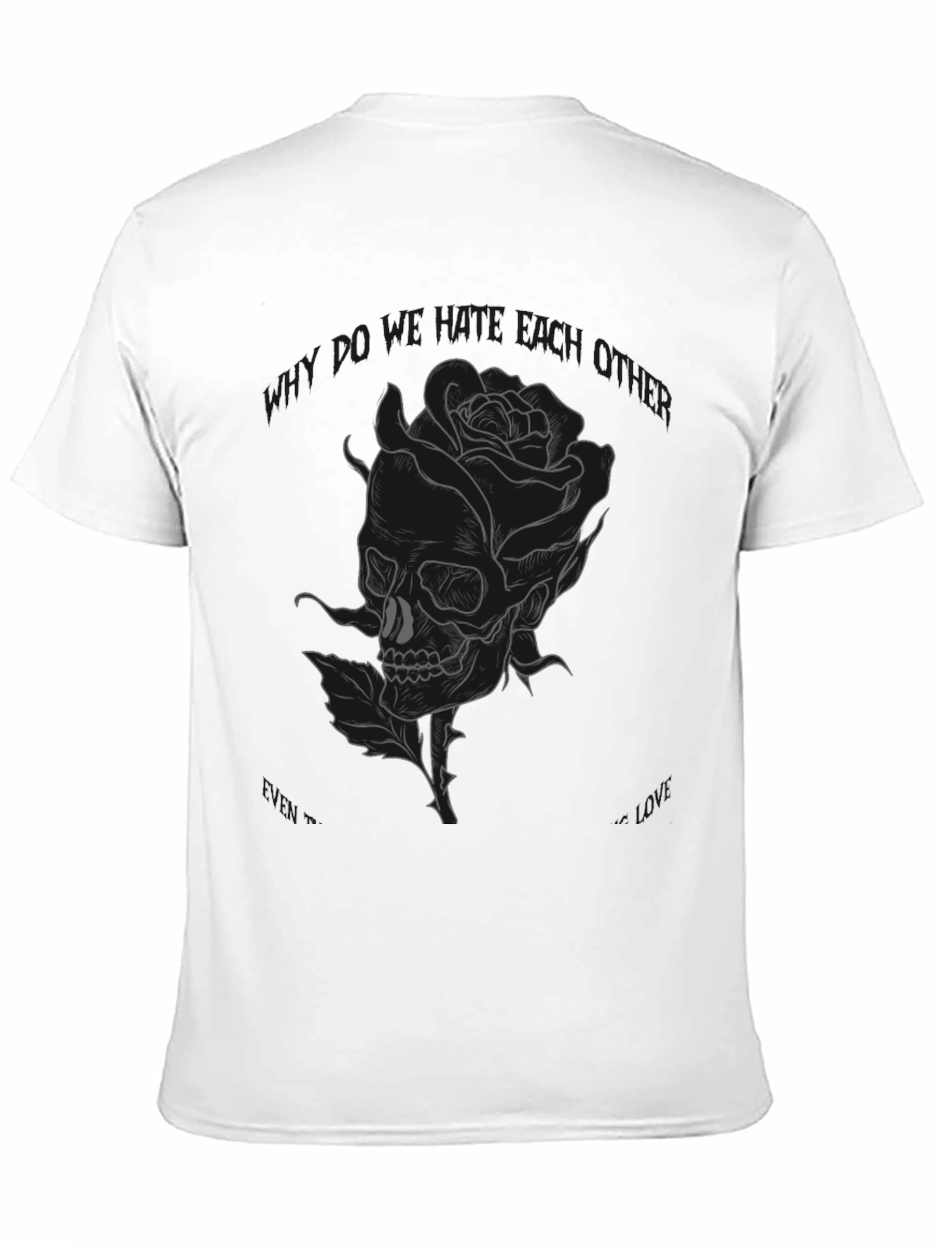Black Skull Rose Graphic Tee - Edgy Style view 11