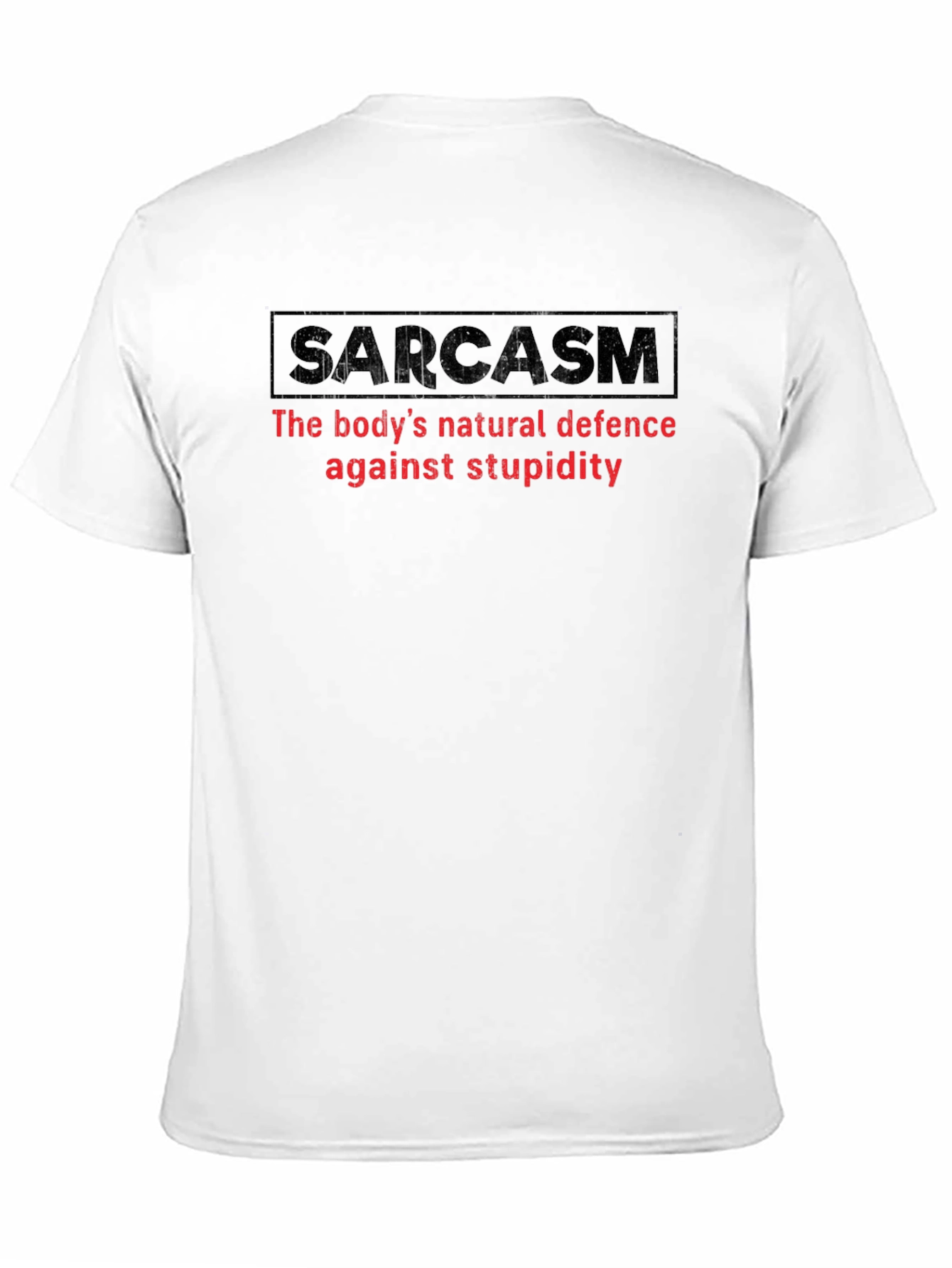 Black Sarcasm Defense Black Cotton T-Shirt view 11