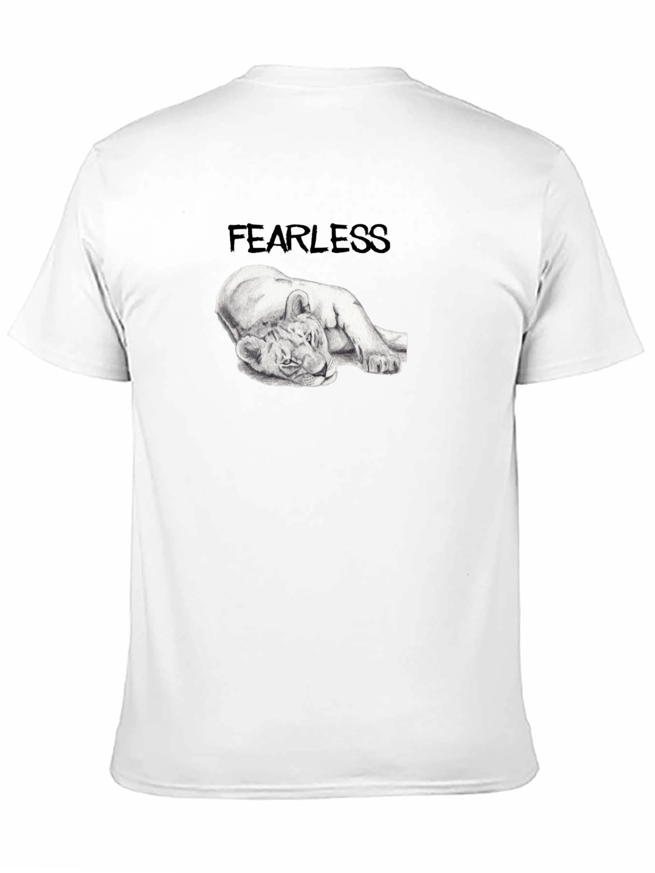 Black Fearless Lion Tee - Black Graphic T-Shirt view 11