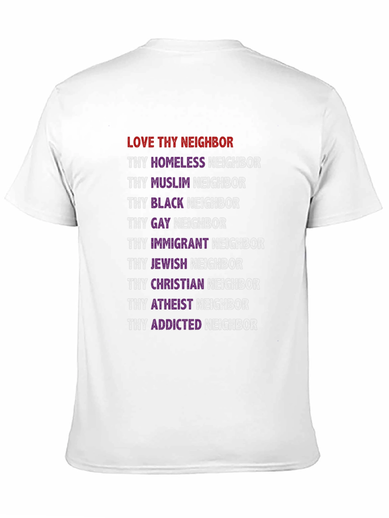 Love Thy Neighbor Graphic Tee - Black Unisex T-Shirt - 11