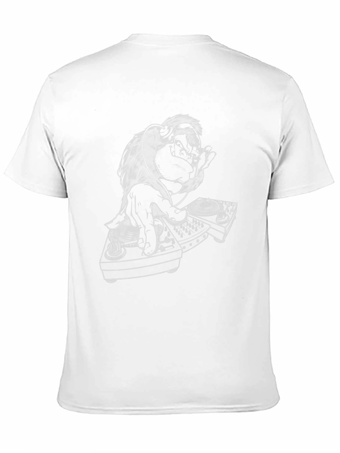 Black DJ Monkey Graphic Tee - Cool Black T-Shirt view 11