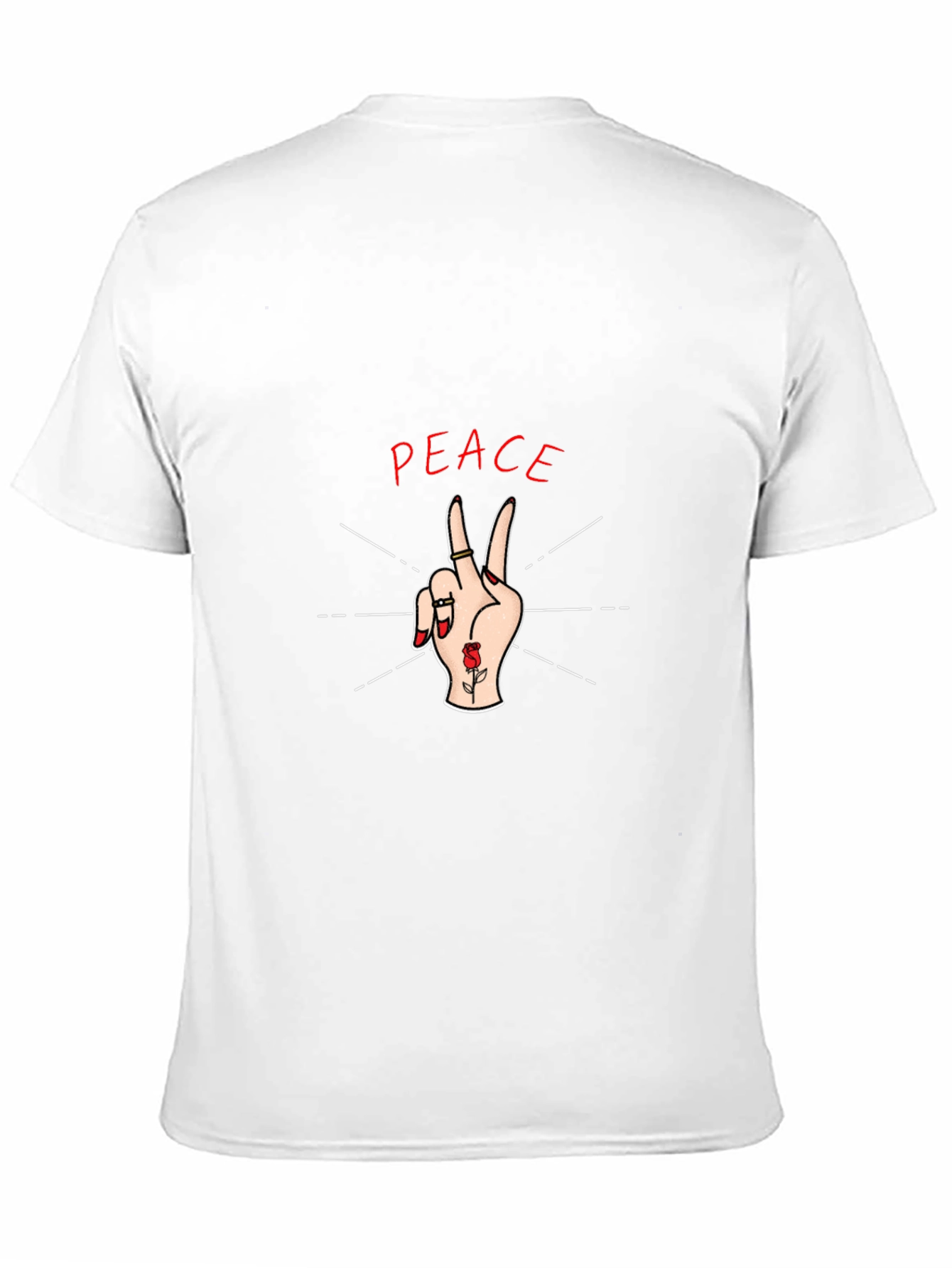 Black Peace Sign Graphic Black T-Shirt view 11