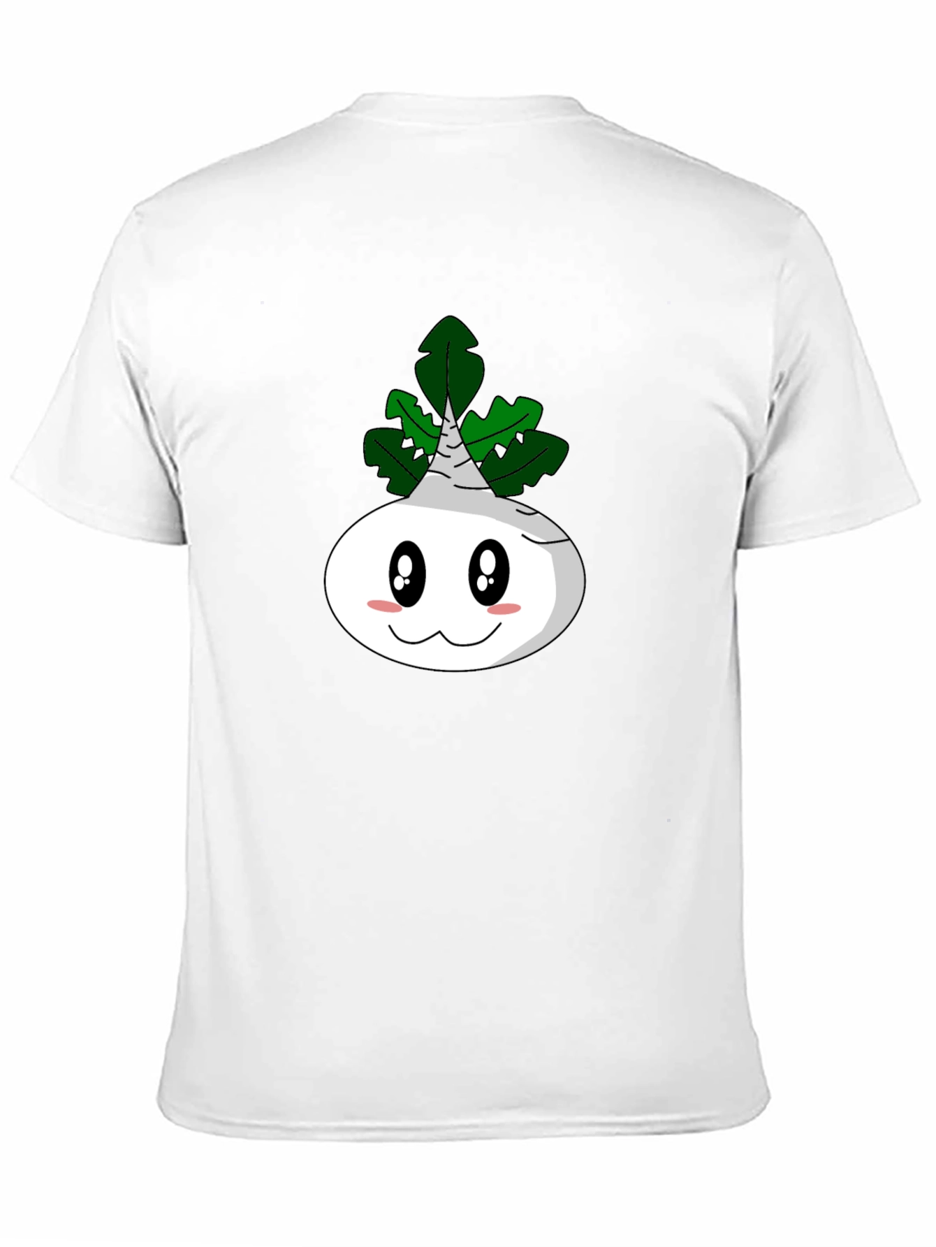 Black Cartoon Turnip T-Shirt - Funny Vegetable Tee view 11