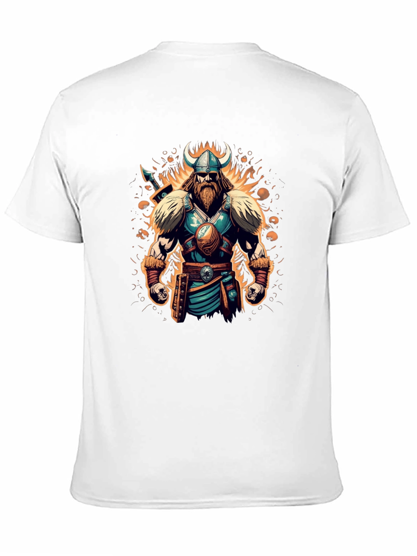 Black Viking Warrior Graphic Tee - Black Cotton Blend view 11