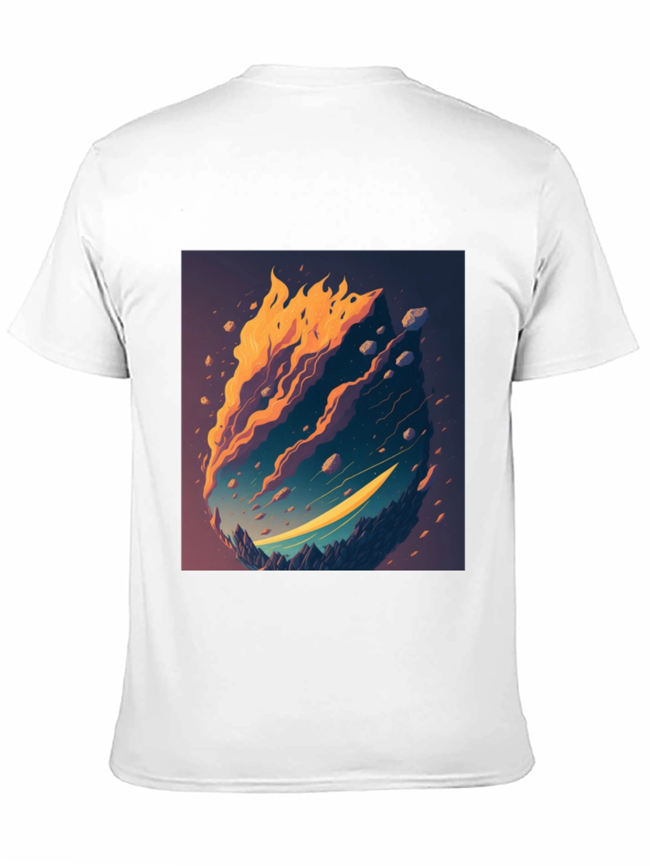 Black Fiery Landscape Graphic Tee - Unique Design view 11