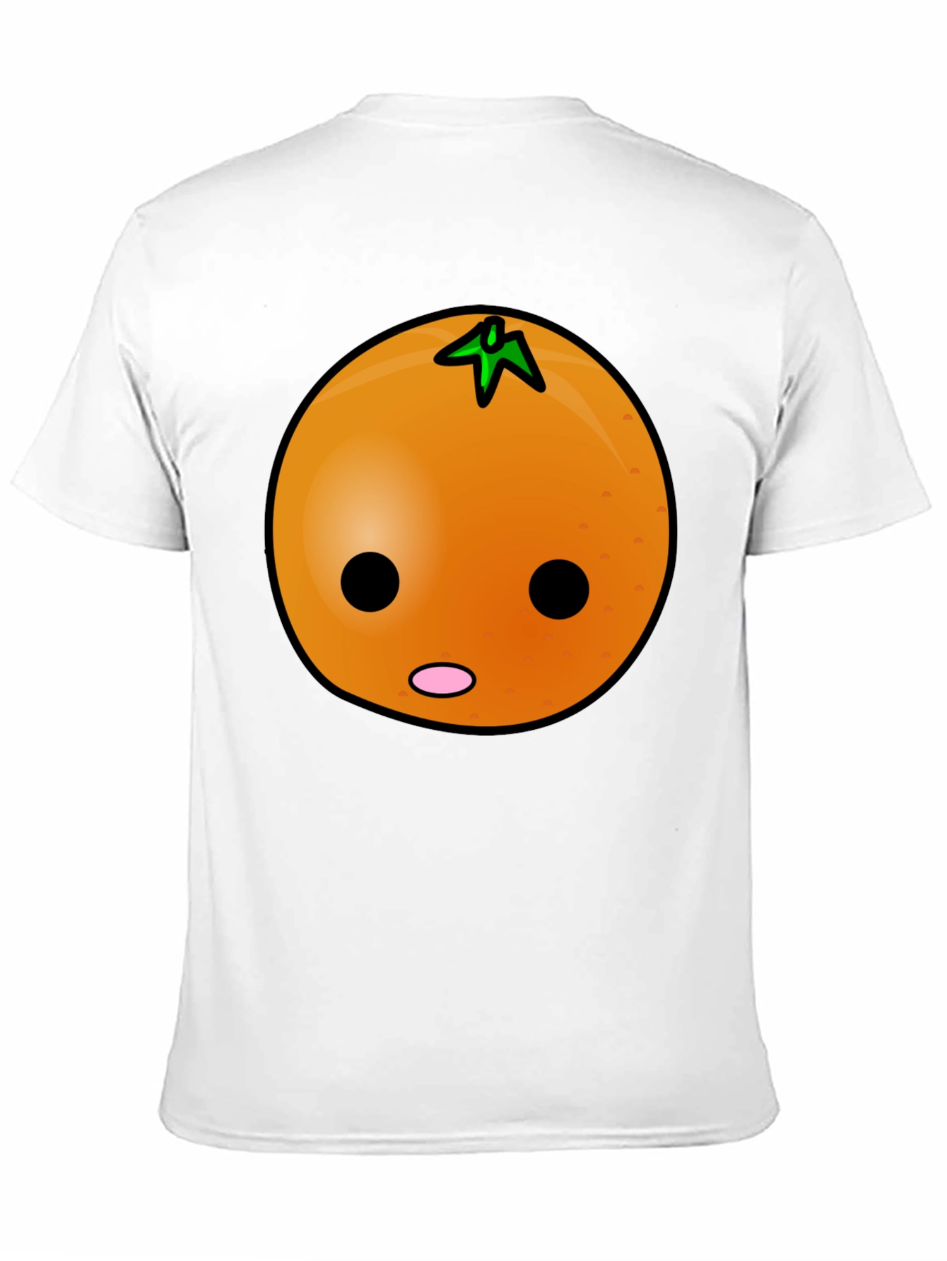 Black Funny Orange Cartoon Face Graphic Tee view 11
