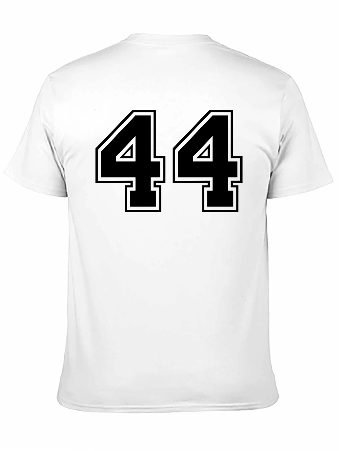 Black Black T-Shirt with Bold Number 44 Design view 11