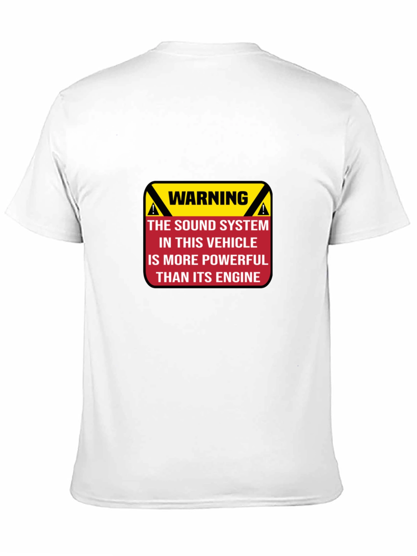 Black Warning Powerful Sound System T-Shirt view 11