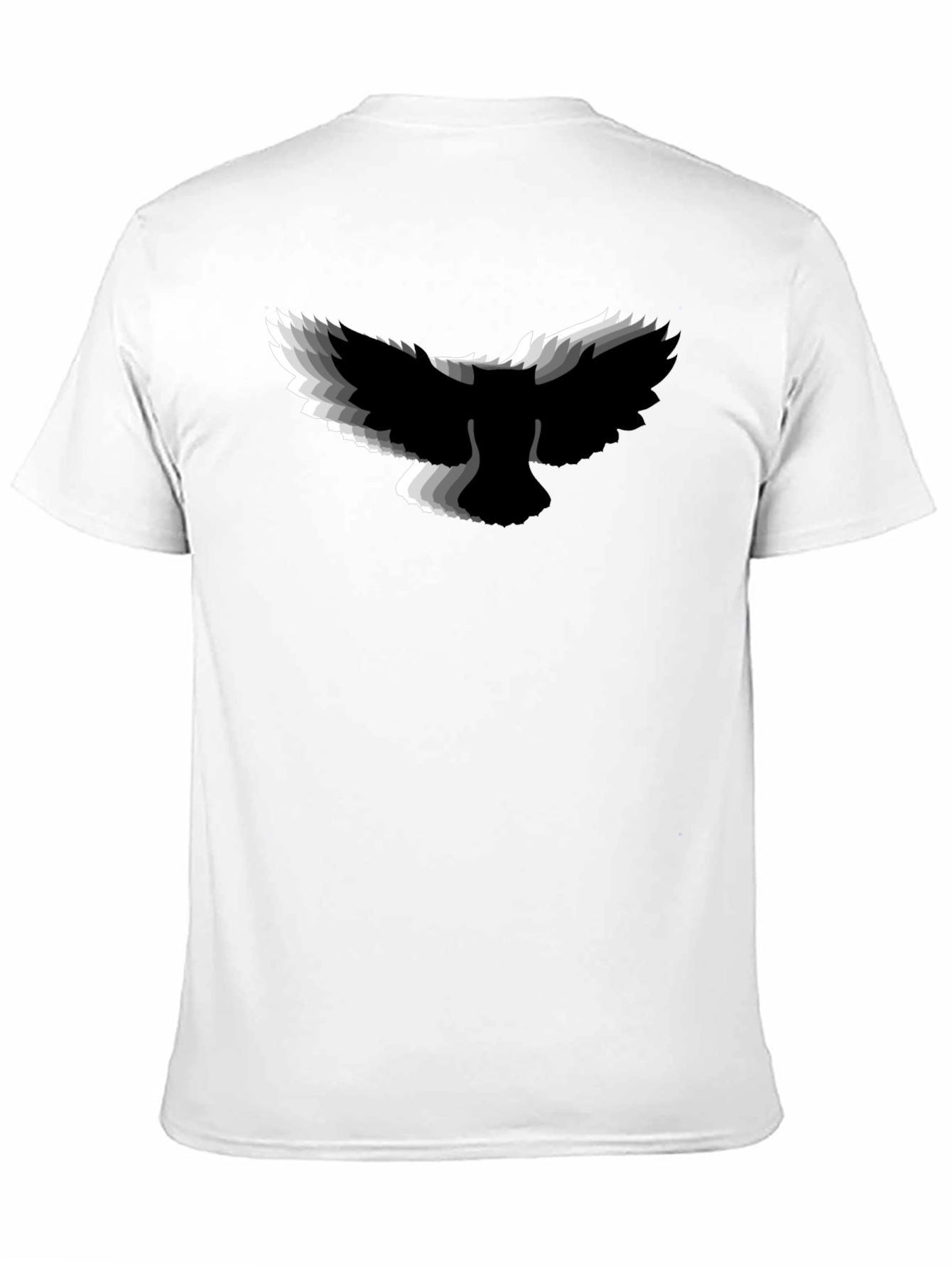 Black Men's Black Graphic Tee - Abstract Bird Design view 11