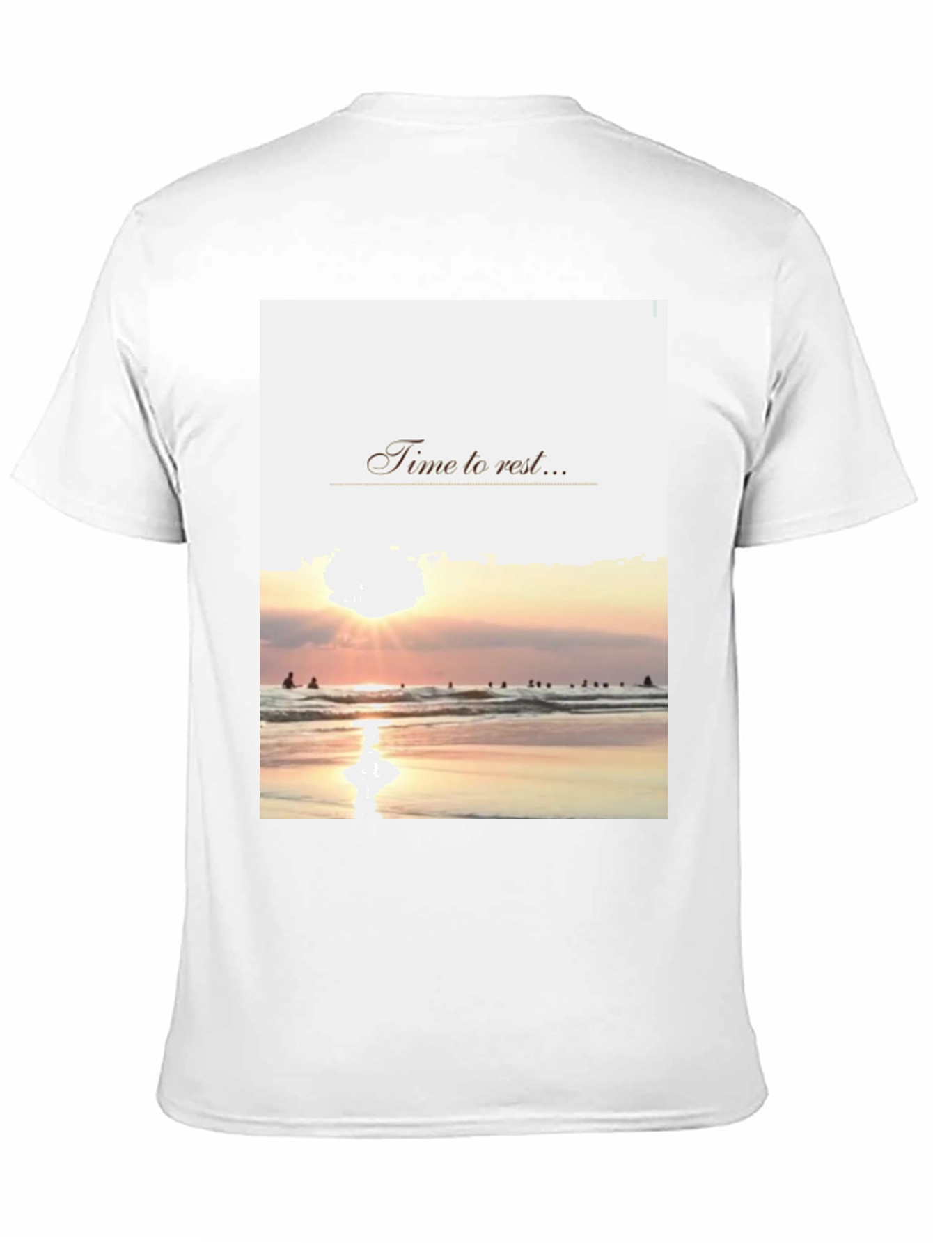 Black Time to Rest Graphic Tee - Beach Sunset Design view 11
