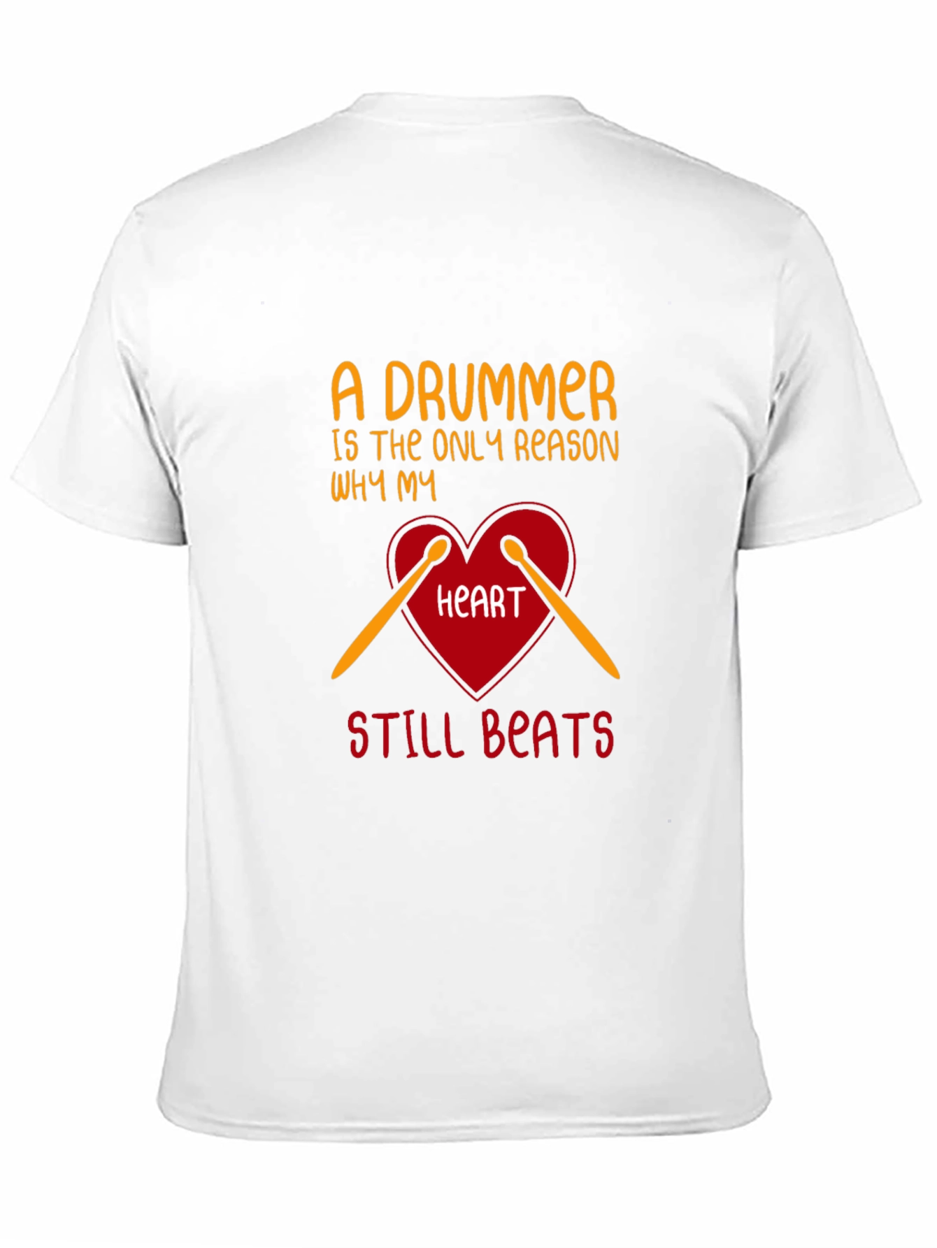 Black Drummer Heartbeat Tee - Music Lover T-Shirt view 11