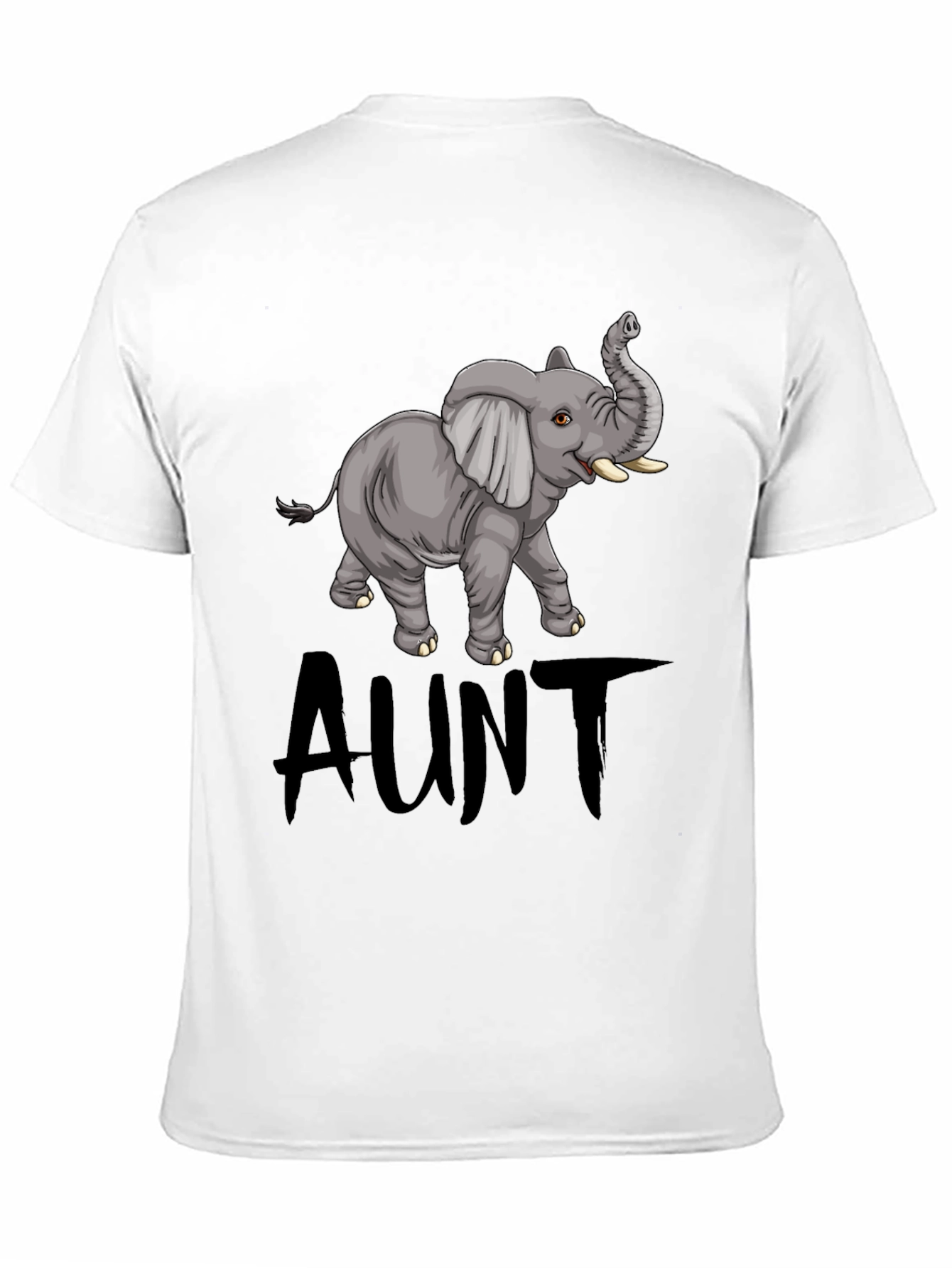 Black Cute Aunt Elephant Graphic Tee - Black view 11