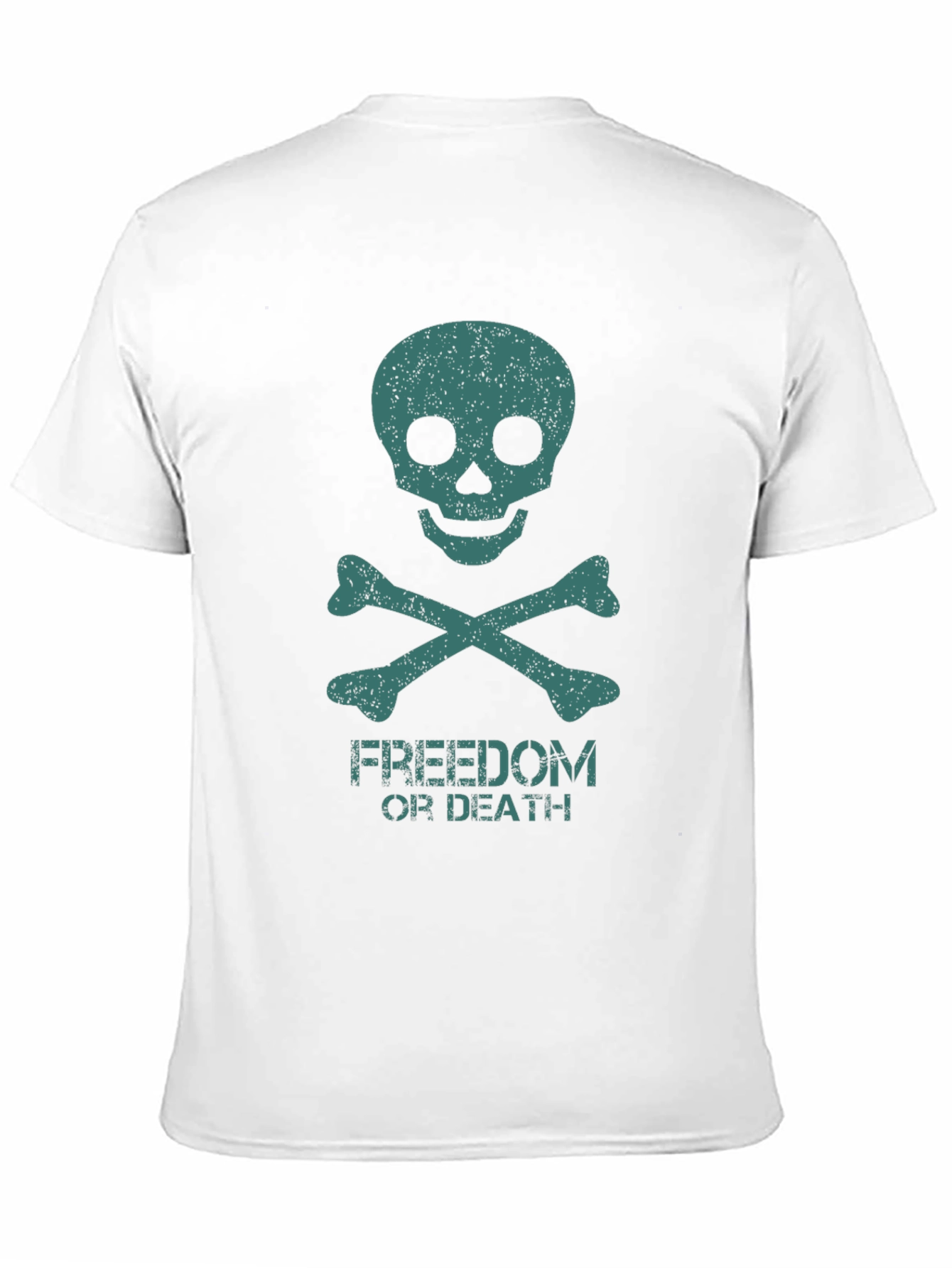 Black Freedom or Death Skull Graphic Tee view 11