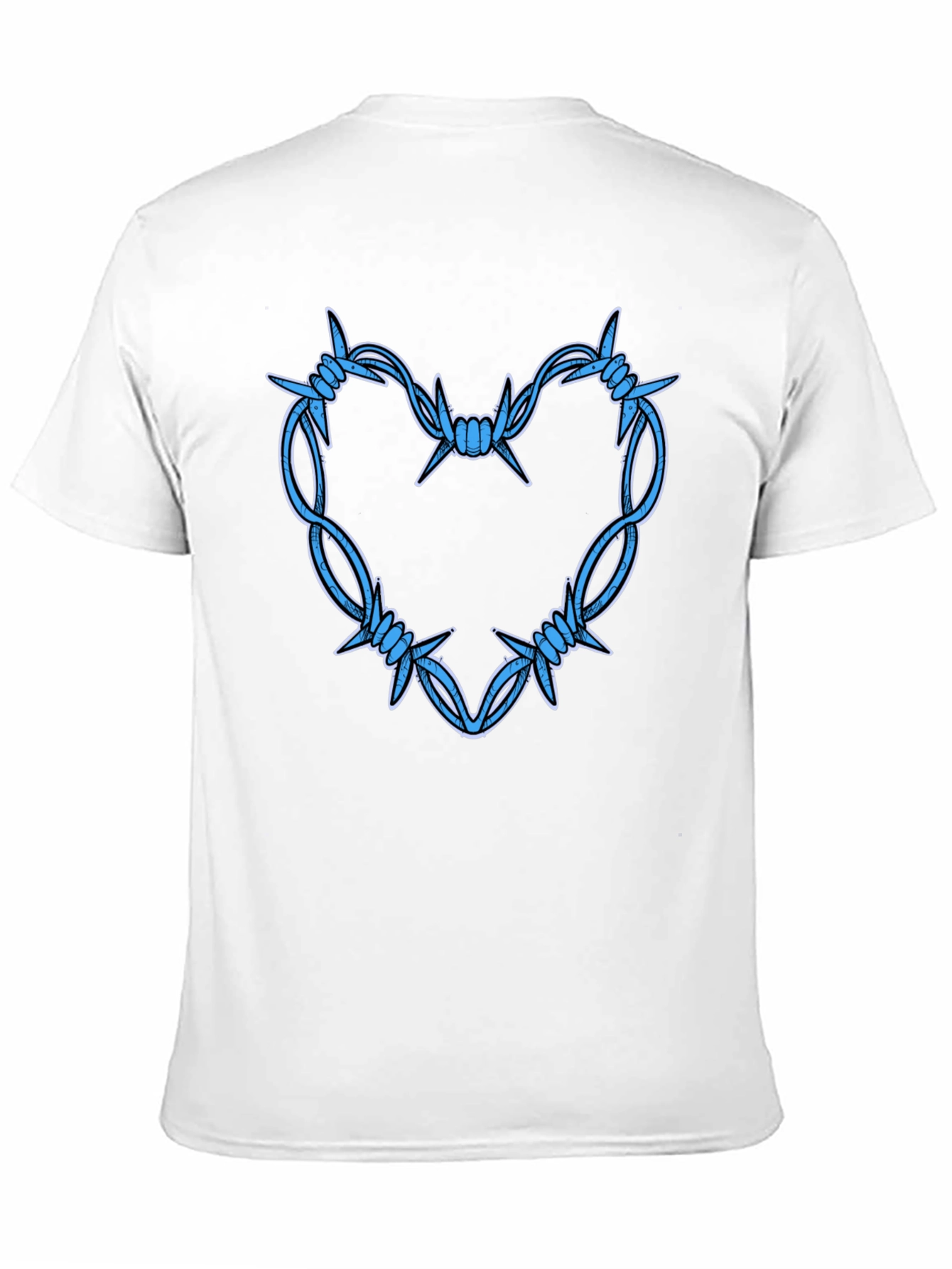 Black Barbed Wire Heart Graphic T-Shirt view 11