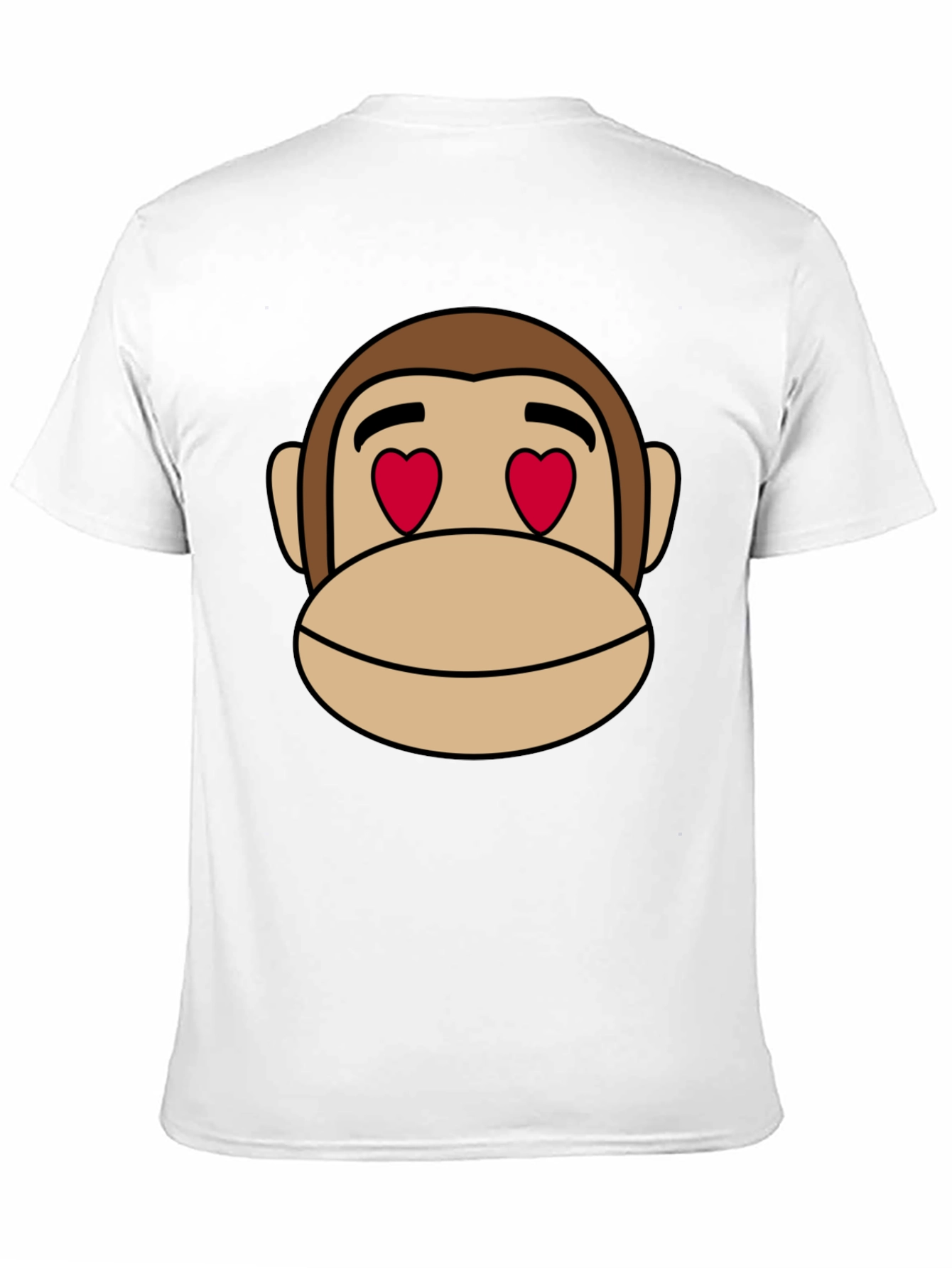 Black Monkey Face Heart Eyes T-Shirt - Black Cotton view 11
