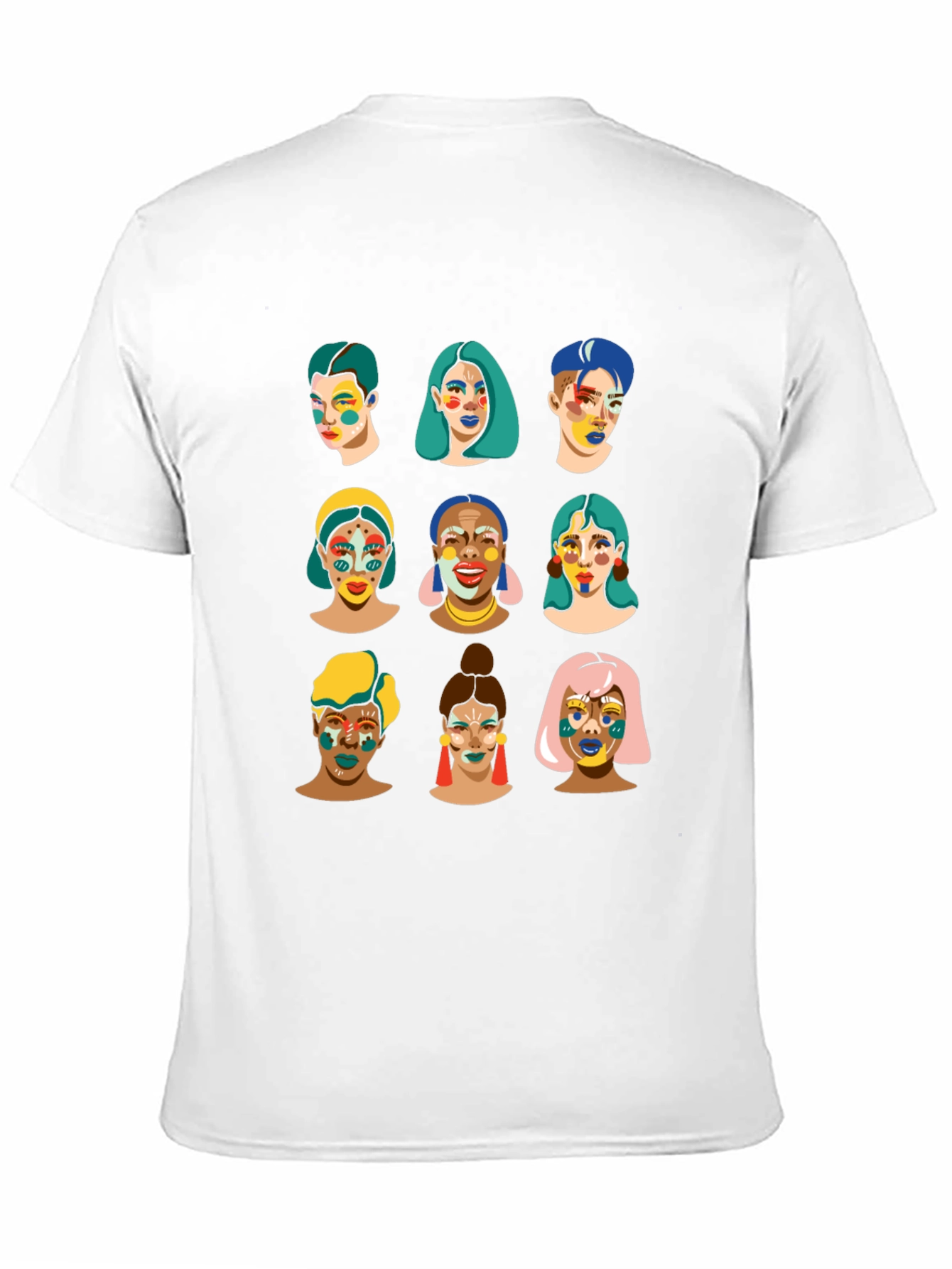 Black Faces T-Shirt - Artistic Design, Unisex Cotton Tee view 11