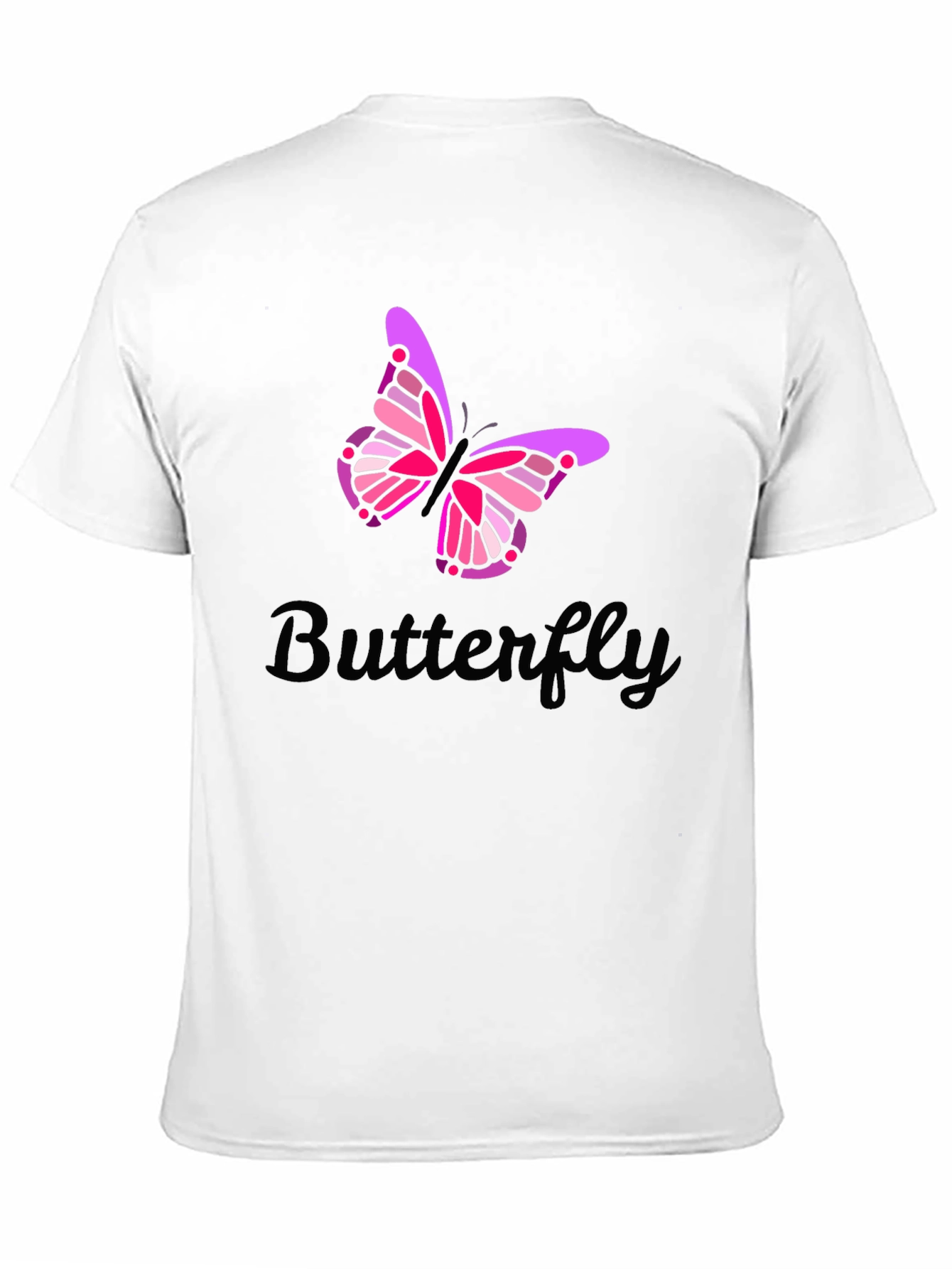 Black Butterfly Graphic Print Men's Black T-Shirt view 11