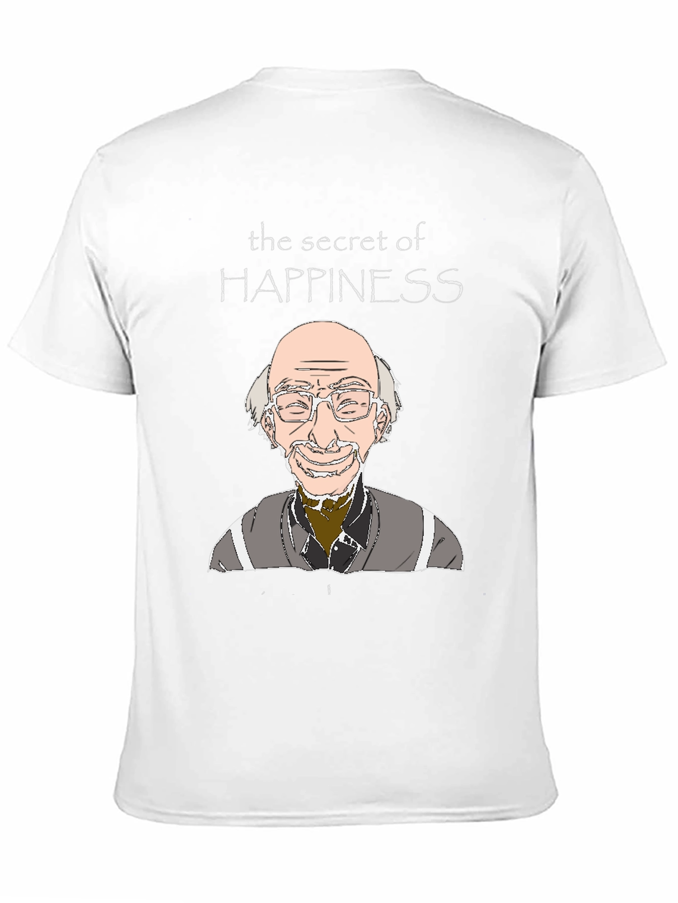 Black Secret of Happiness Cartoon Graphic Tee view 11