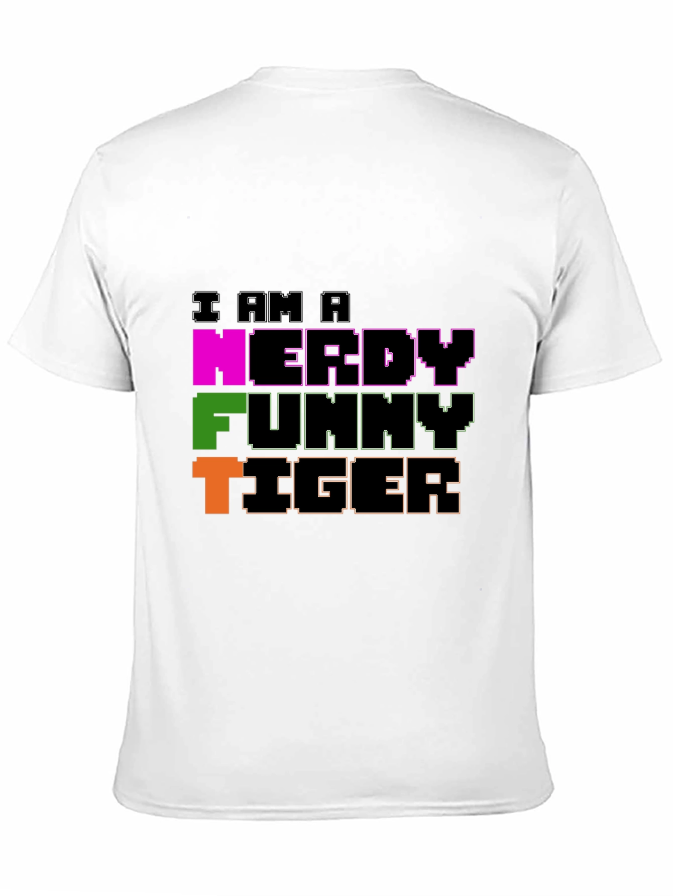 Black Nerdy Funny Tiger Graphic Tee - Black Crew Neck view 11