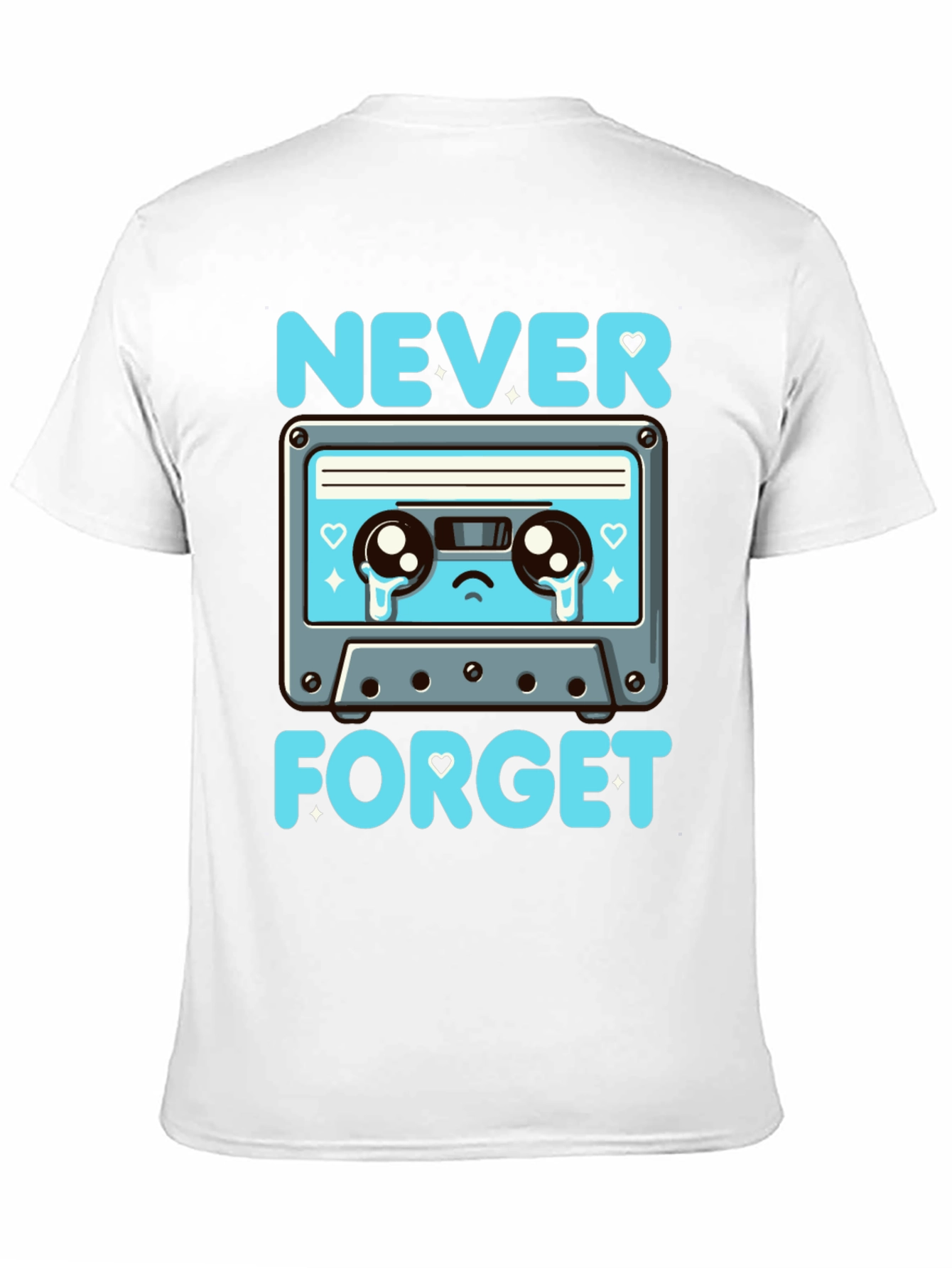 Black Retro Cassette Tape Never Forget T-Shirt view 11