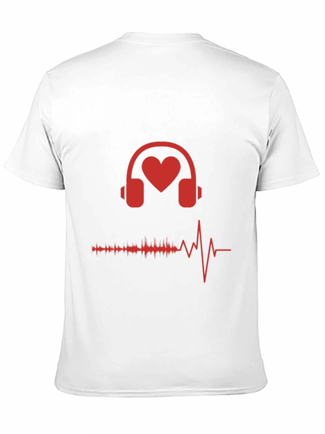 Black Heart Headphones Graphic Tee - Music Lover Shirt view 11