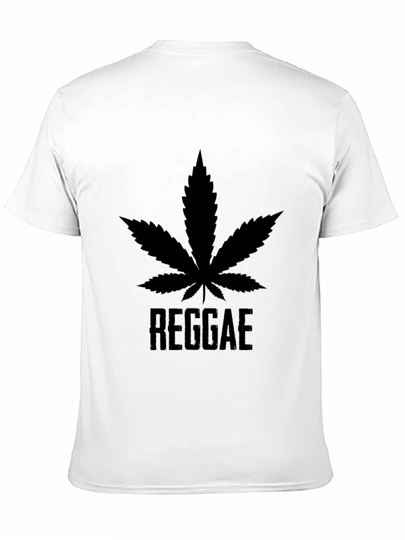 Black Reggae Leaf T-Shirt - Black Cotton Graphic Tee view 11