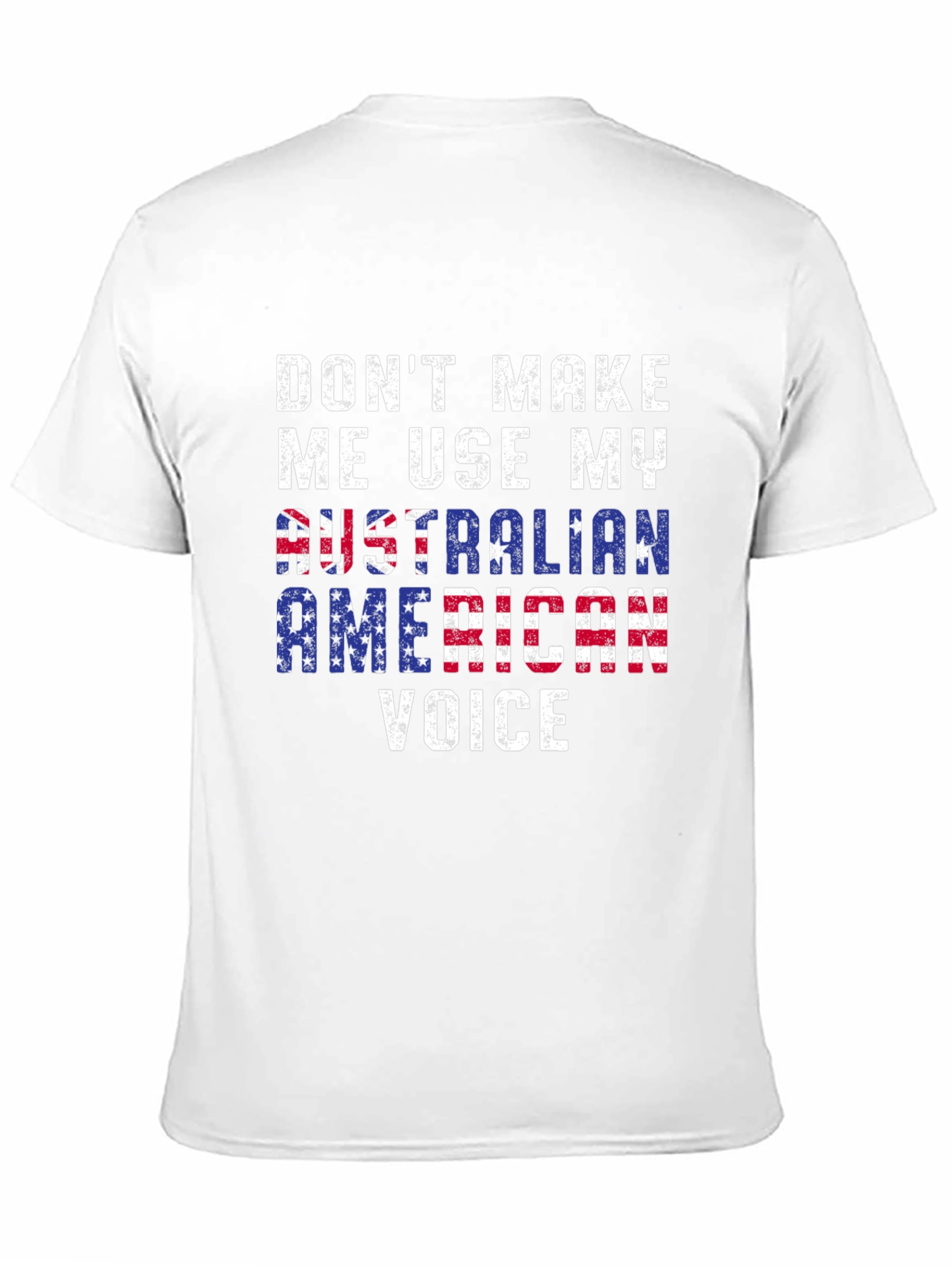 Black Funny Australian American Voice T-Shirt view 11