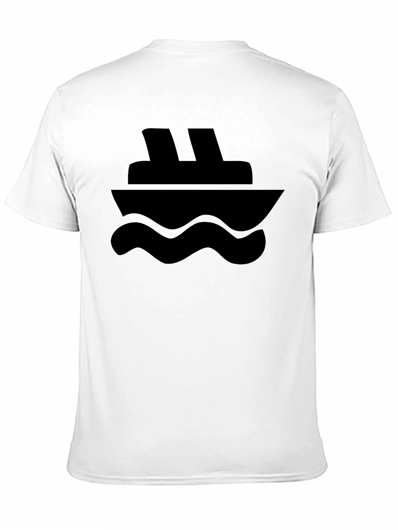 Black Nautical Cruise Ship Graphic Tee - Black Cotton T-Shirt view 11