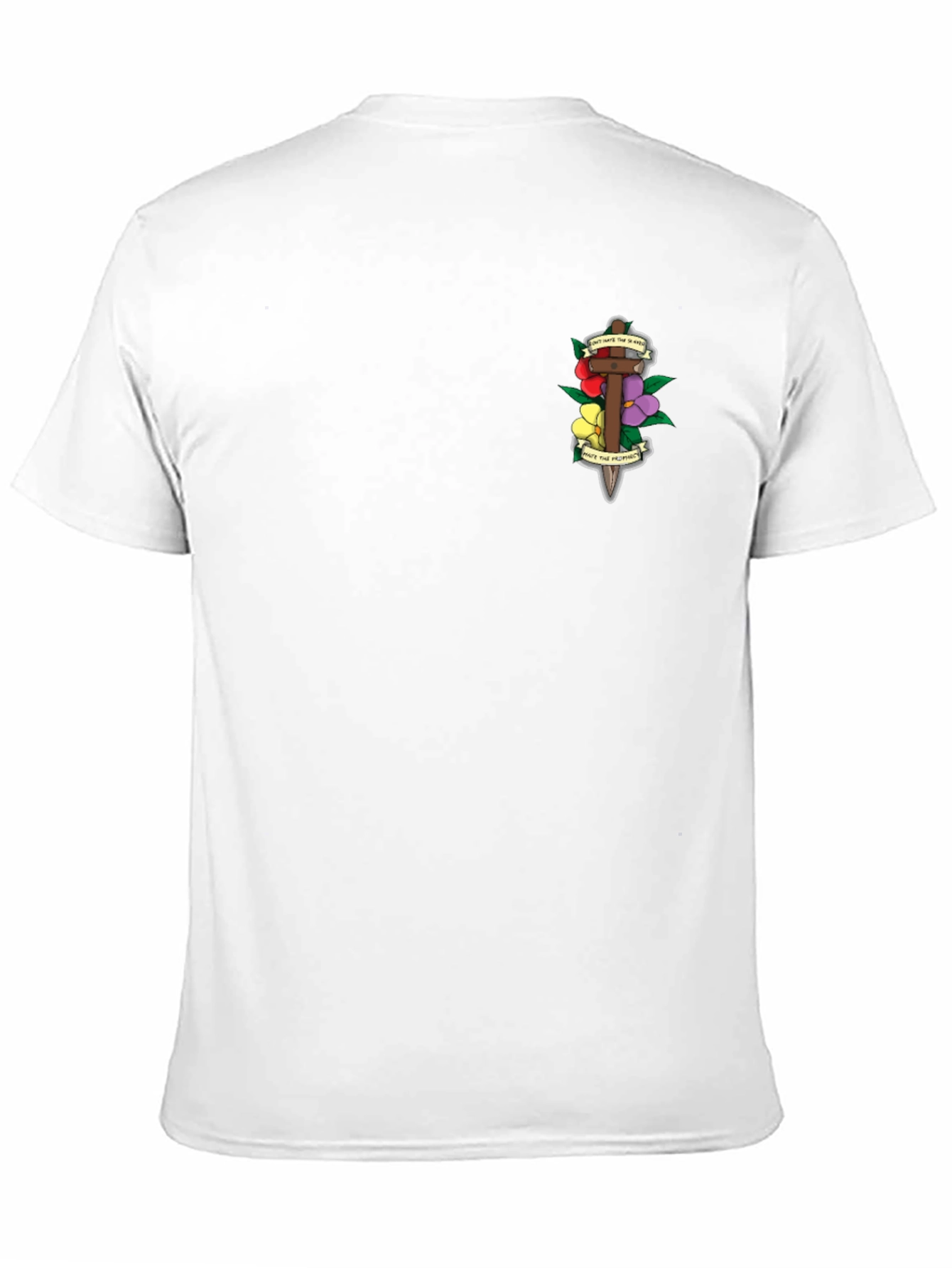 Black Floral Dagger Graphic Tee - Classic Black Shirt view 11