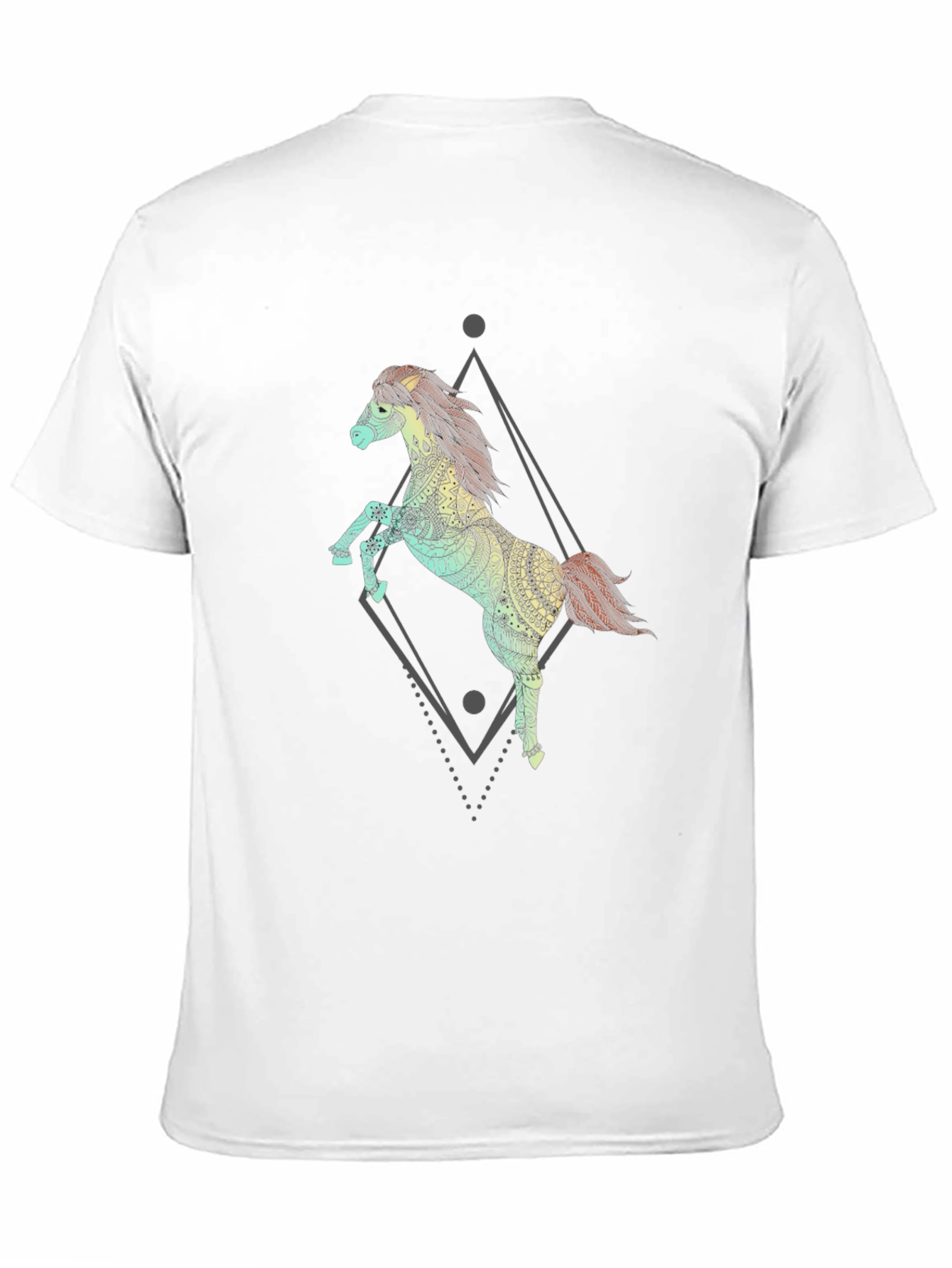 Black Equine Art Tee - Men's Black Graphic T-Shirt view 11