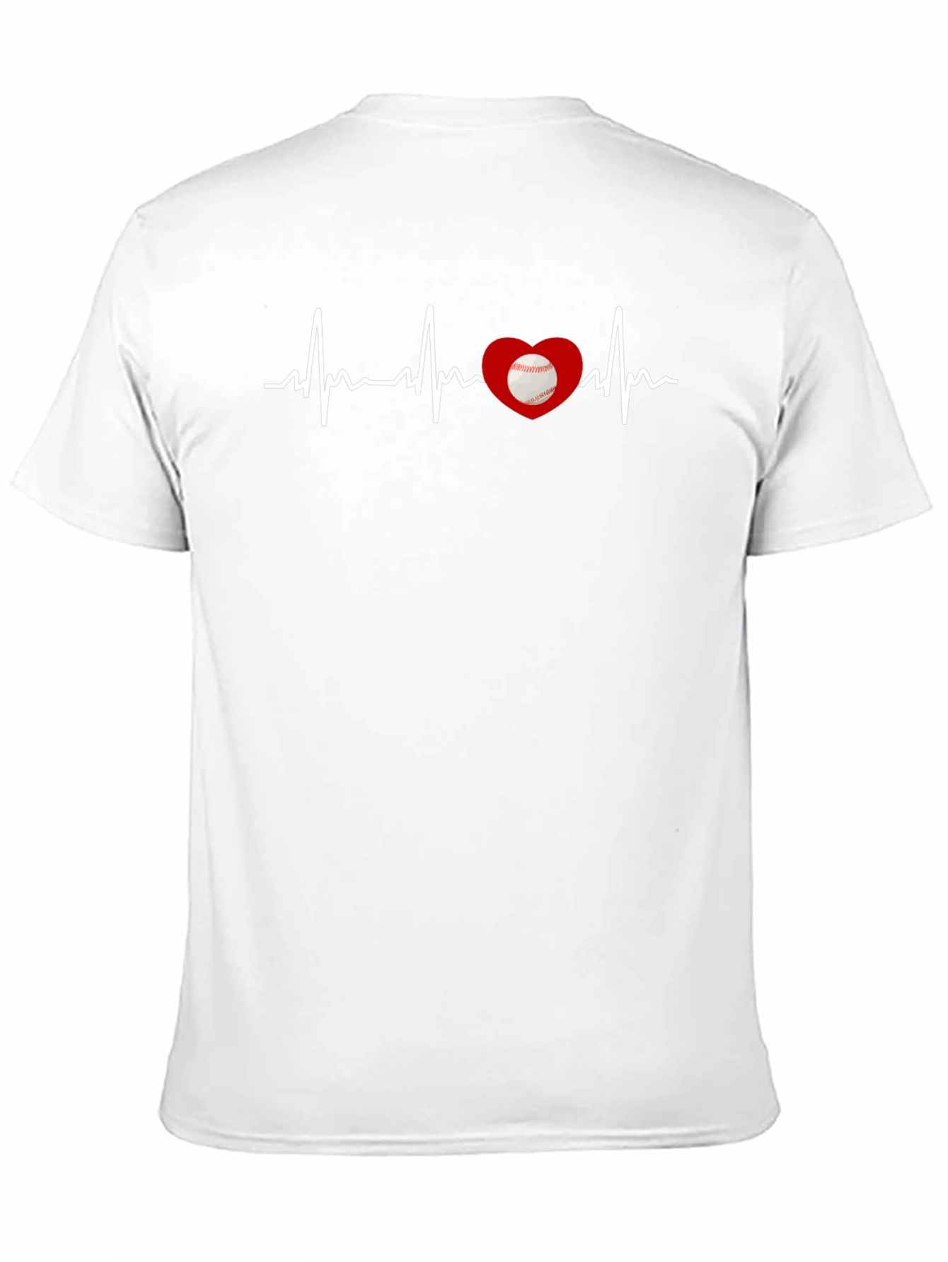 Black Baseball Heartbeat T-Shirt view 11
