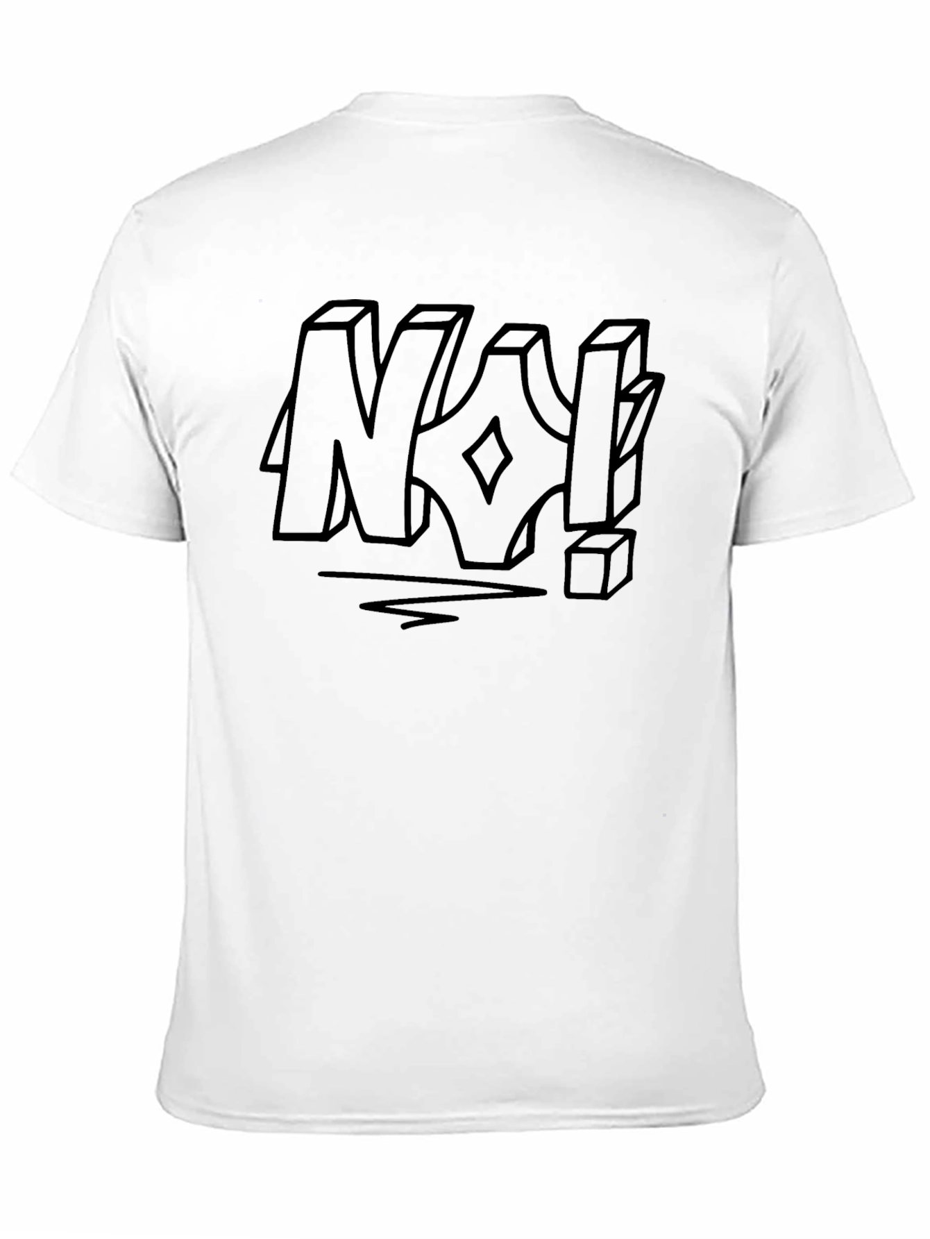 Black Edgy Graphic Tee: "NO!" Statement Shirt view 11