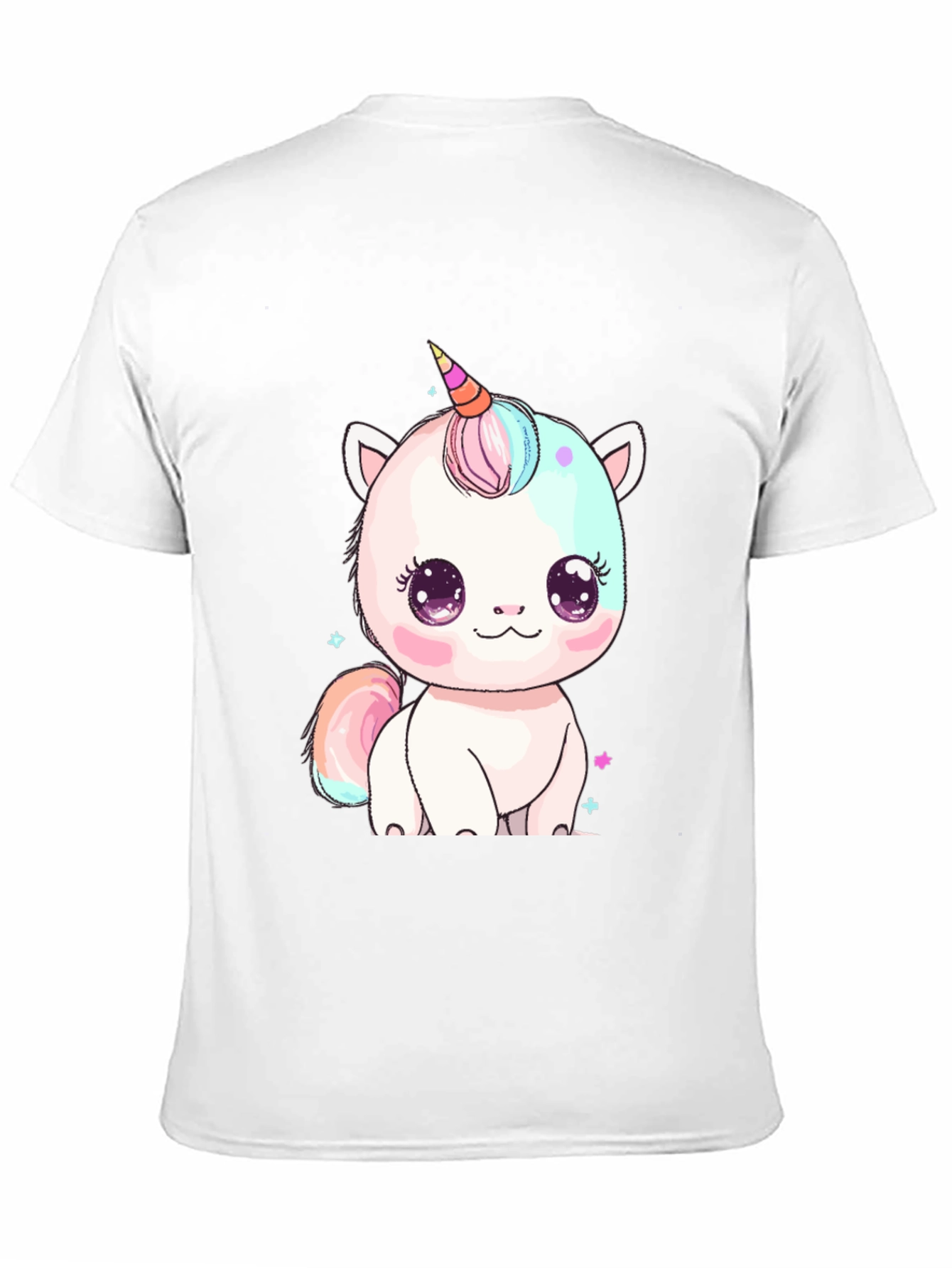 Black Cute Kawaii Unicorn Graphic Tee - Black view 11