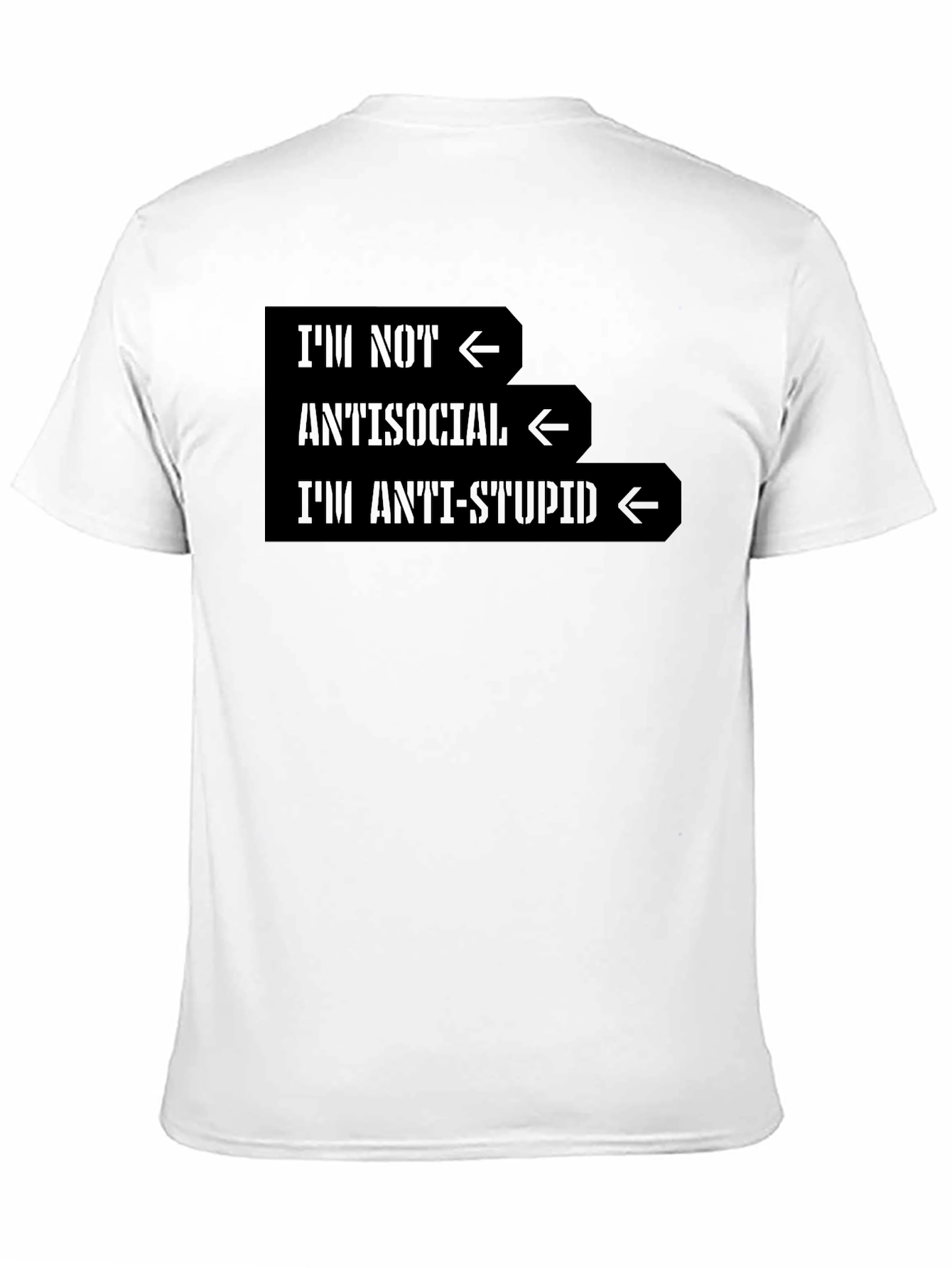 Black Anti-Stupid Graphic Tee - Sarcastic Humor T-Shirt view 11