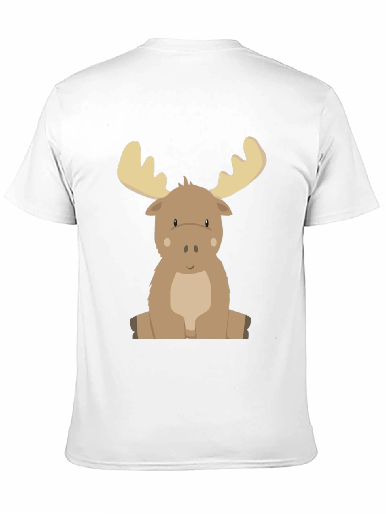 Black Cute Cartoon Moose Graphic Tee - Black view 11