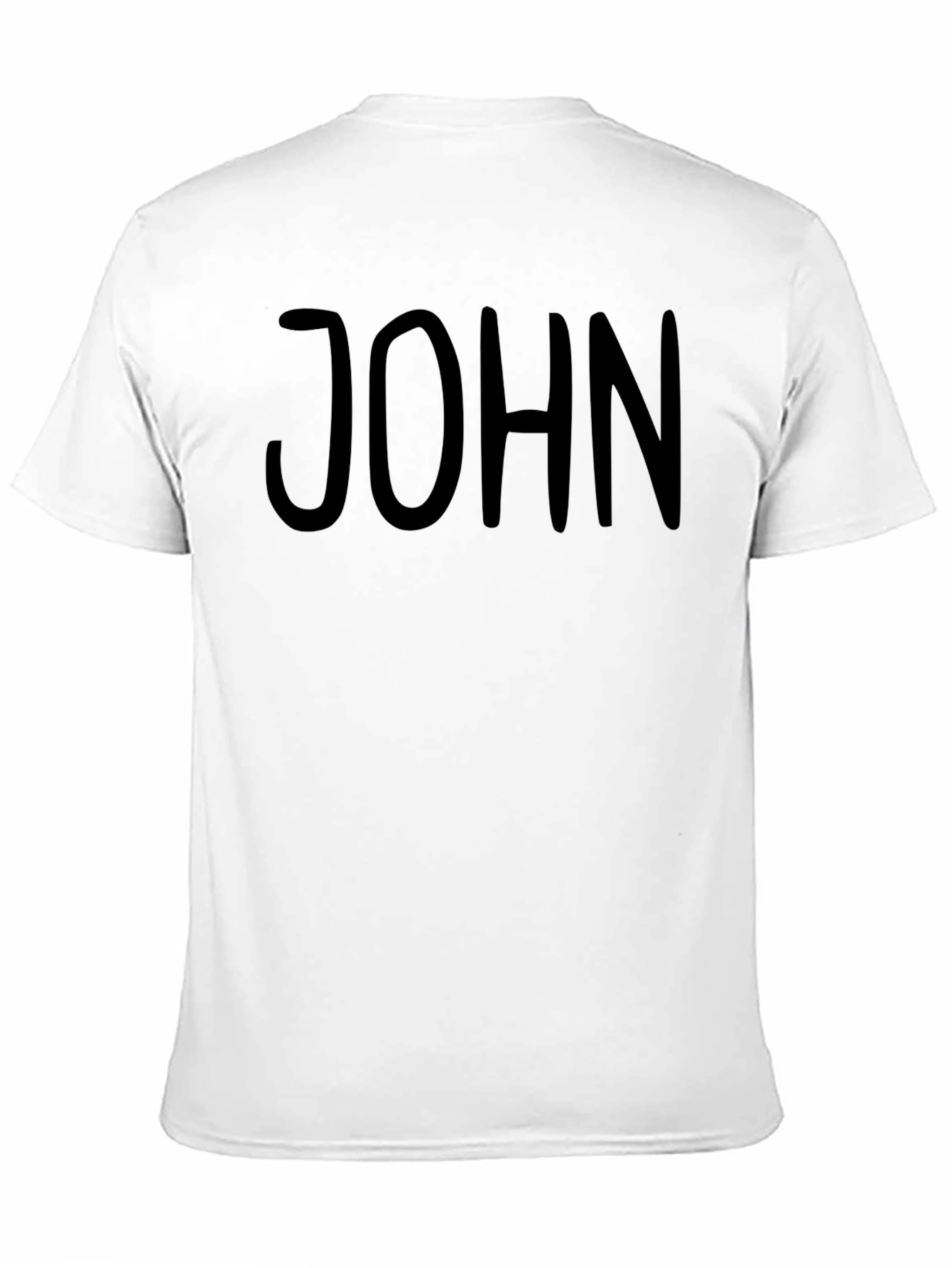 Black Men's Black JOHN Text Graphic Crew Neck T-Shirt view 11