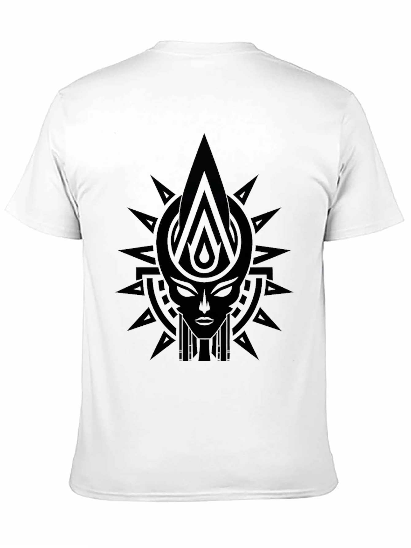 Black Tribal Goddess Graphic Print Black T-Shirt view 11