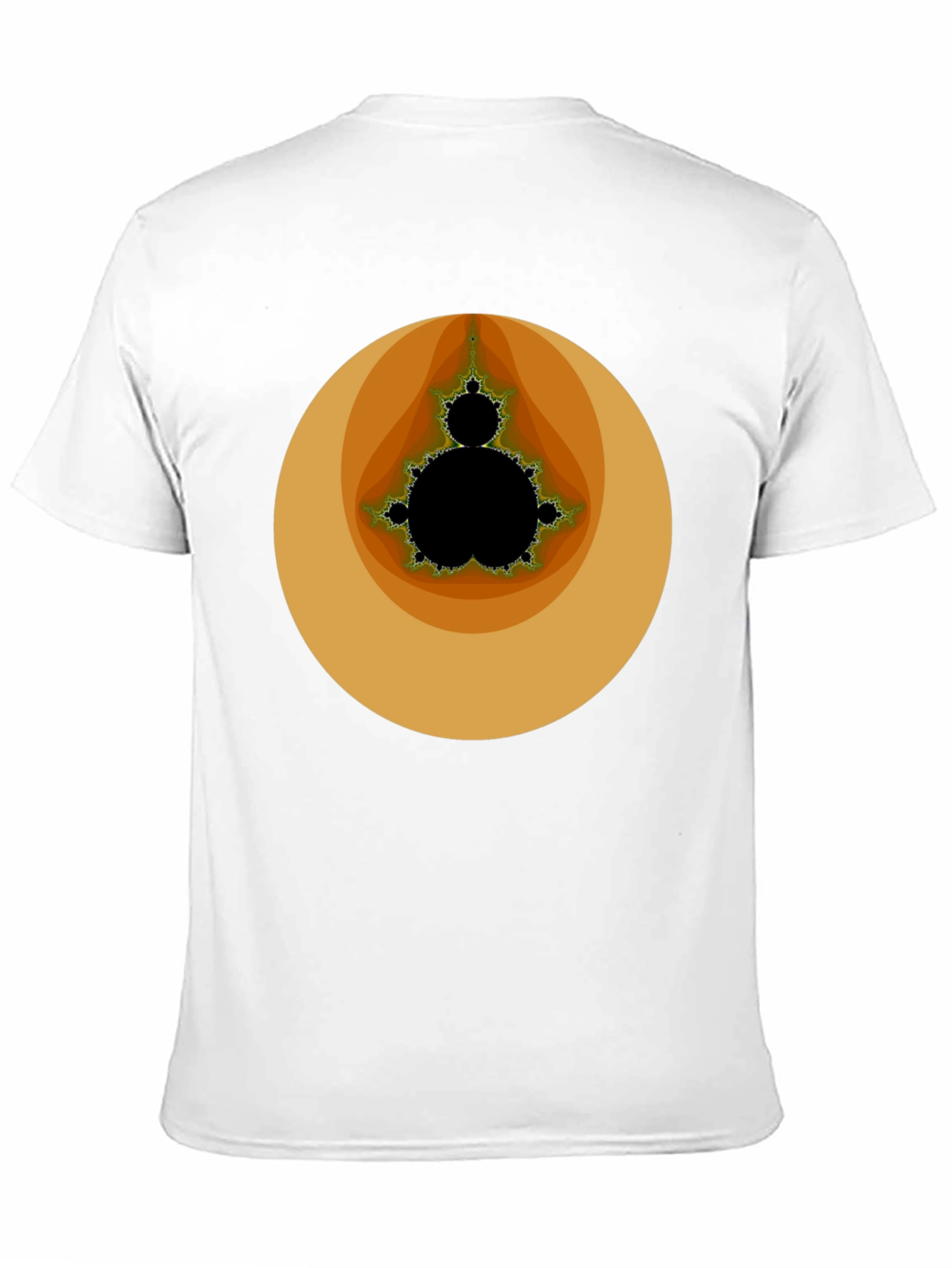 Black Mandelbrot Set Graphic Tee - Black Cotton T-Shirt view 11